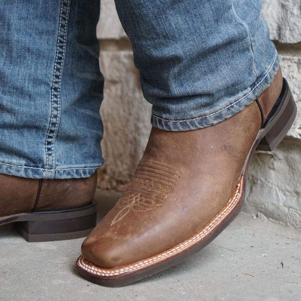 **Soto Boots Men's Square Toe Cowboy Boots - Genuine Leather Western Boots for Men (H4002) - Perfect for Rodeo, Country Dancing & Casual Wear**