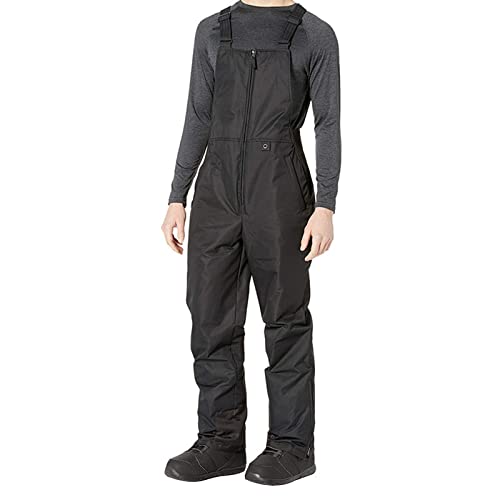 Men's Waterproof Insulated Snow Bib Overalls - Adjustable Strap Windproof Ski Pants for Snowboarding & Winter Sports | Warm Winter Workwear for Outdoor Activities