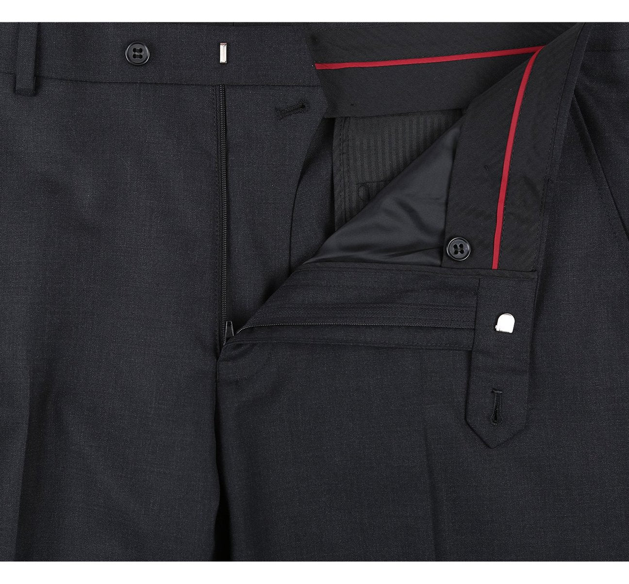 Alessandro Vitello by Renoir Men's Classic Fit 2-Button Wool Suit with Notch Lapel - Perfect for Business Meetings, Weddings & Formal Events (Style 555)
