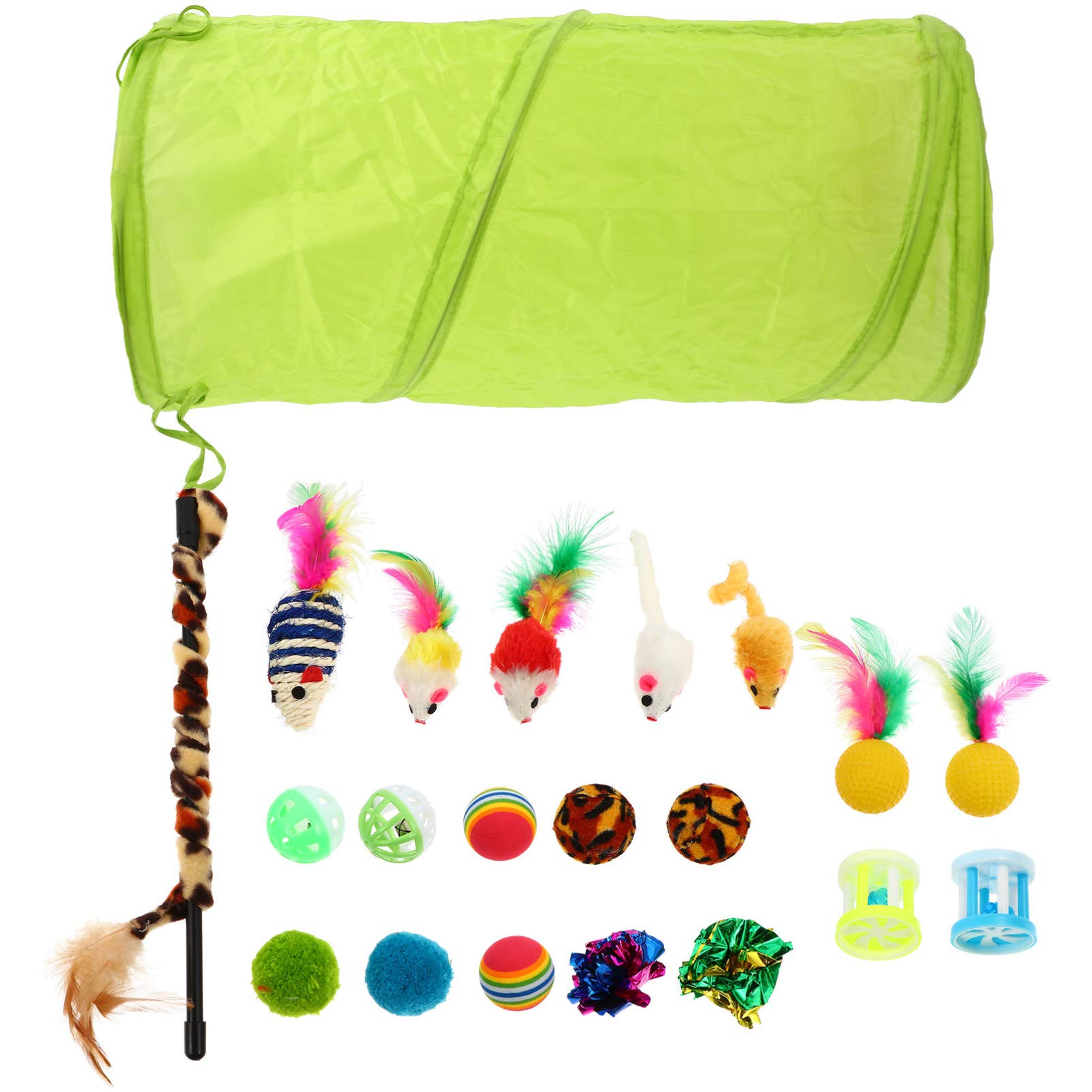 Scicalife 21-Piece Cat Toys Set - Interactive Kitten Toys with Teaser Wand, Springs & Crinkle Balls - Fun Playtime for Cats, Kittens & Puppies - Perfect for Indoor Play, Exercise & Bonding