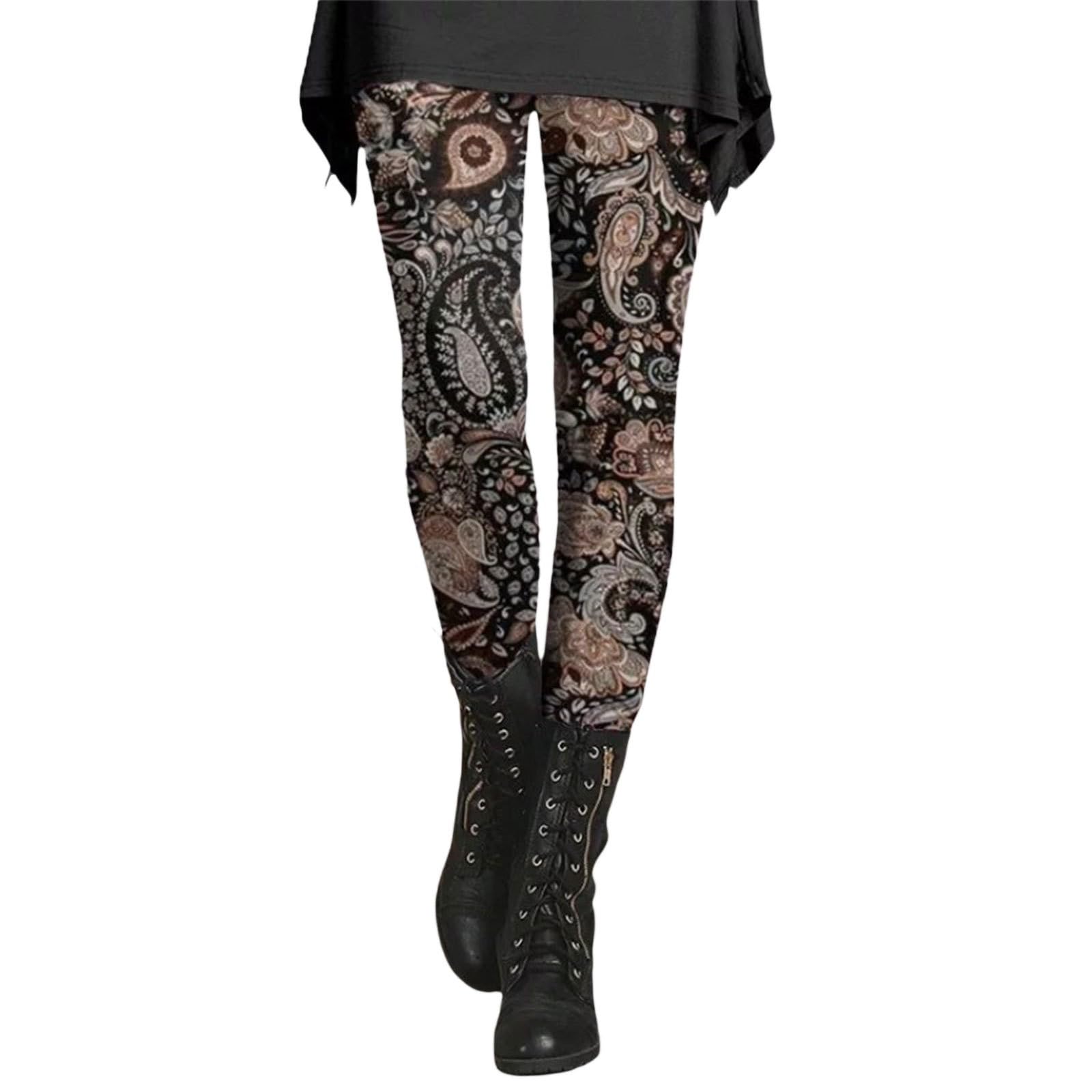 Kainawee Women's Boho Printed Leggings - Soft Stretchy Skinny Yoga Pants, High Waisted Comfy Tights for Workout, Athletic & Fitness | Perfect for Yoga, Gym, Running & Casual Wear