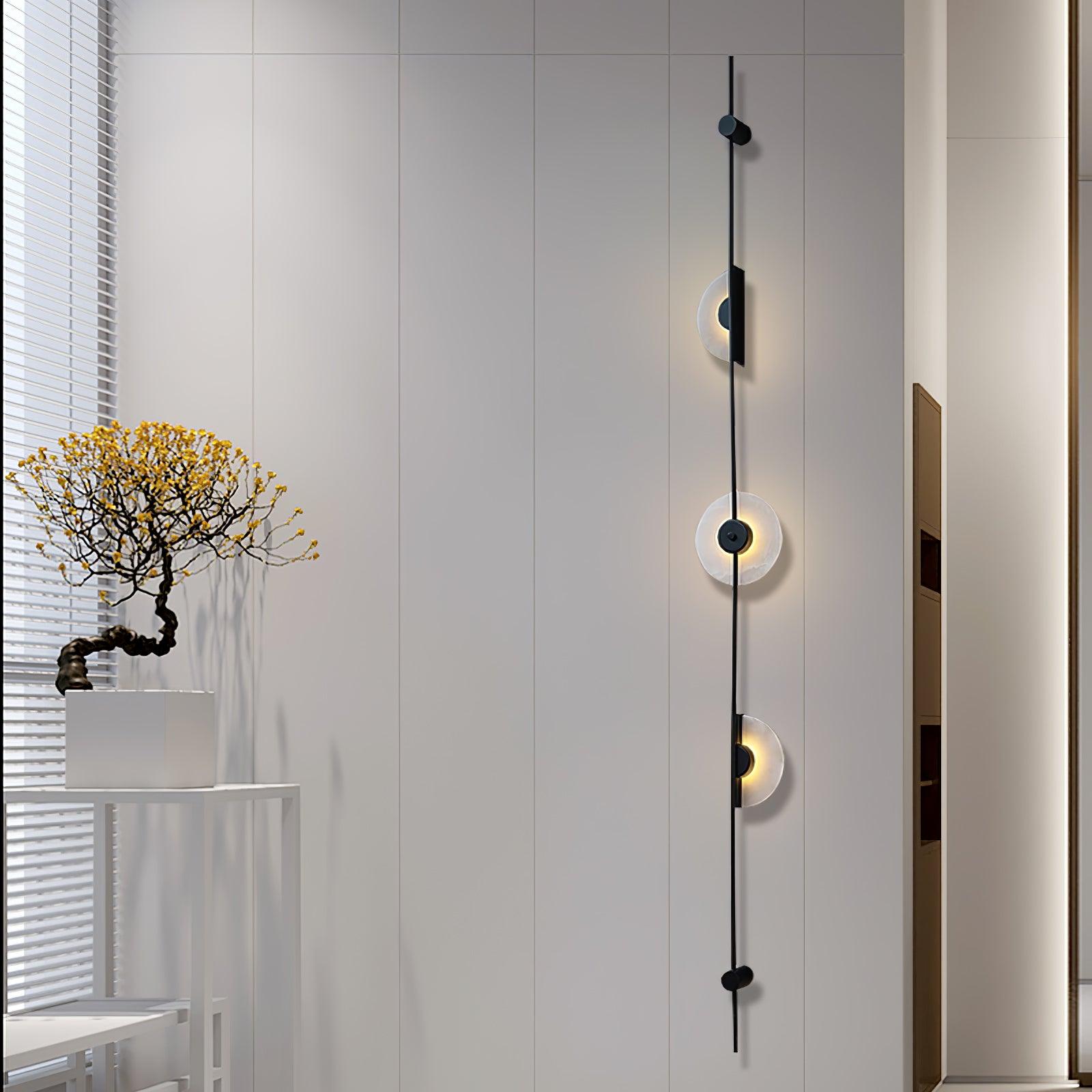 Elegant Alabaster Vertical Wall Sconce - Modern Lighting Fixture for Bedroom, Hallway & Living Room Decor