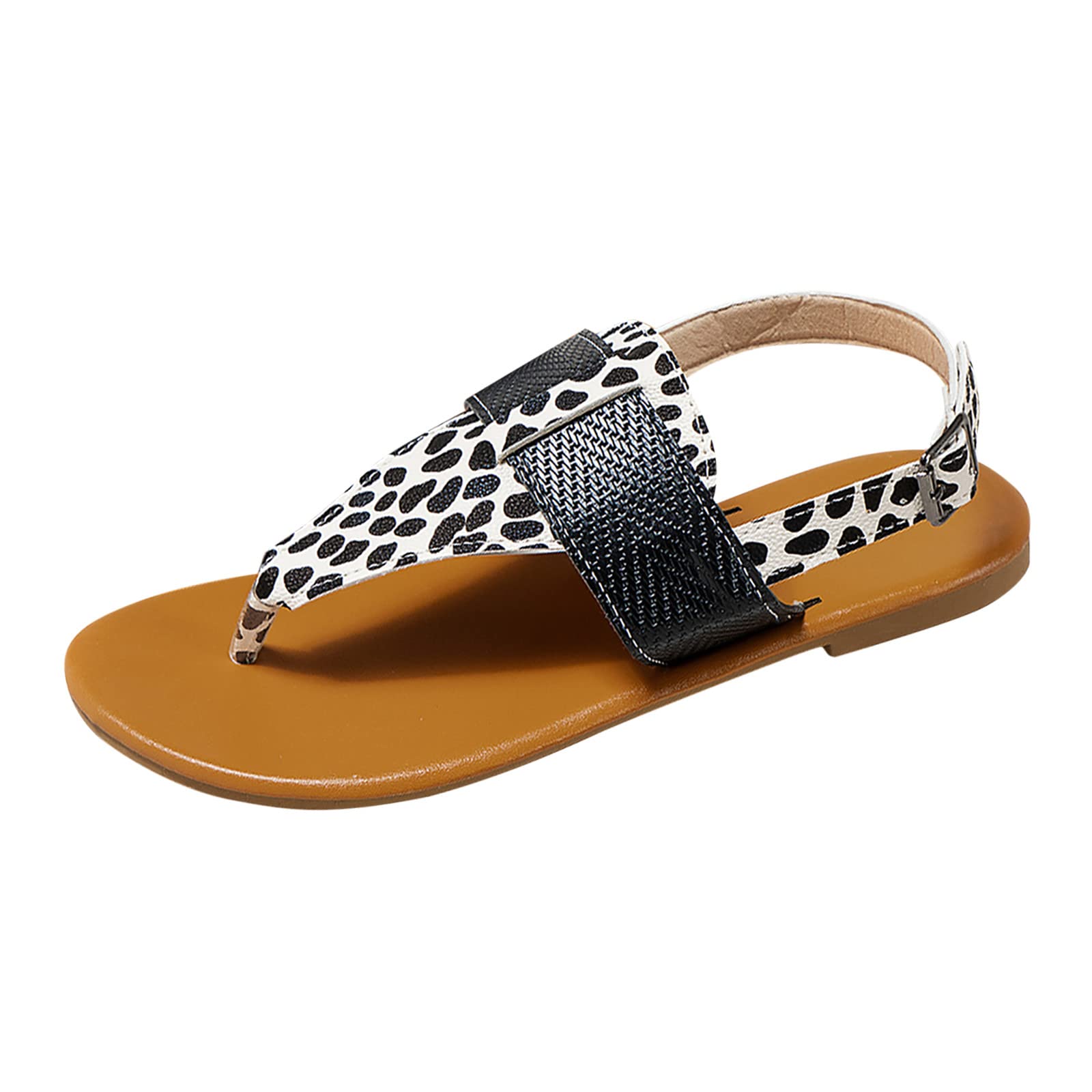 YUHAOTIN Women's Arch Support Dress Sandals - Comfortable Orthopedic Flip Flops with Adjustable Buckle | Flat Thong Sandals for Walking, Travel & Summer Outfits