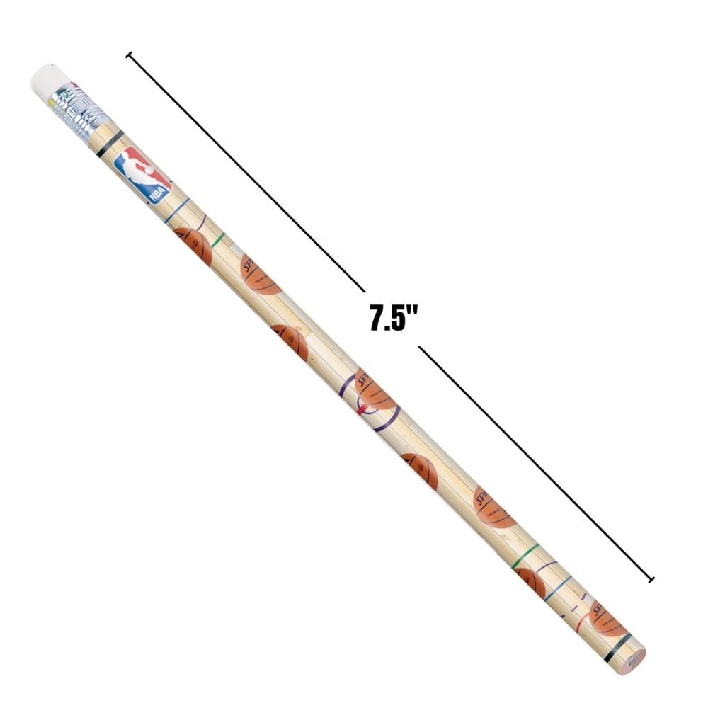 Spalding Multicolor Wood Basketball Pencils - 7.5 Inch Pack of 12 - Fun School Supplies & Creative Party Favors for Kids, Adults - Perfect for Classroom, Office, Birthday Gifts & Basketball Theme Events