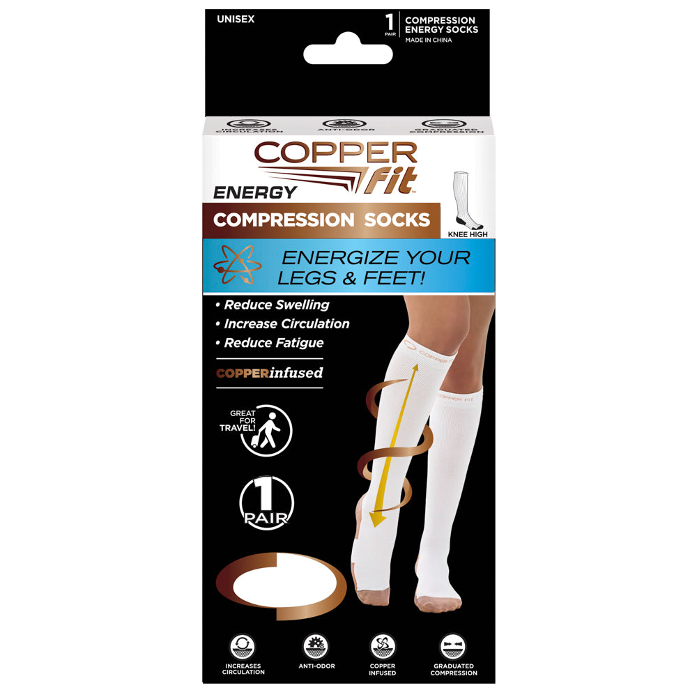 Copper Fit Compression Socks for Women & Men - Medical Grade Support for Circulation, Running, Travel & Recovery - Best for Athletes, Nurses & Long Flights