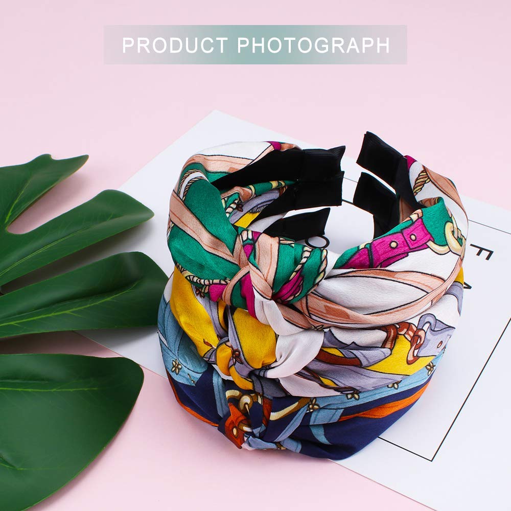 6 Pack Knotted Headbands for Women - Soft Stretchy Turban Headbands, Top Knot Hair Hoops, Fashion Hair Accessories for Women & Girls | Perfect for Yoga, Workouts, and Everyday Styling