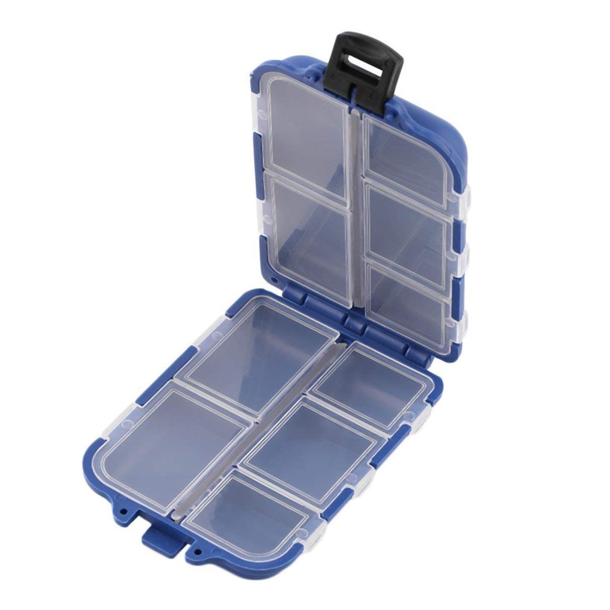Isabelvictoria 10 Compartments Fishing Tackle Box - Waterproof Fly Fishing Lure Storage Case for Spoons, Hooks & Baits - Perfect for Outdoor Fishing Trips and Tackle Organization