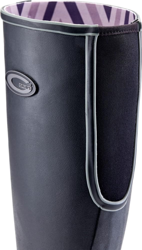 Grubs RAINLINE Waterproof Rain Boots for Men & Women - Black Outdoor Rubber Boots for Gardening, Hiking & Rainy Days