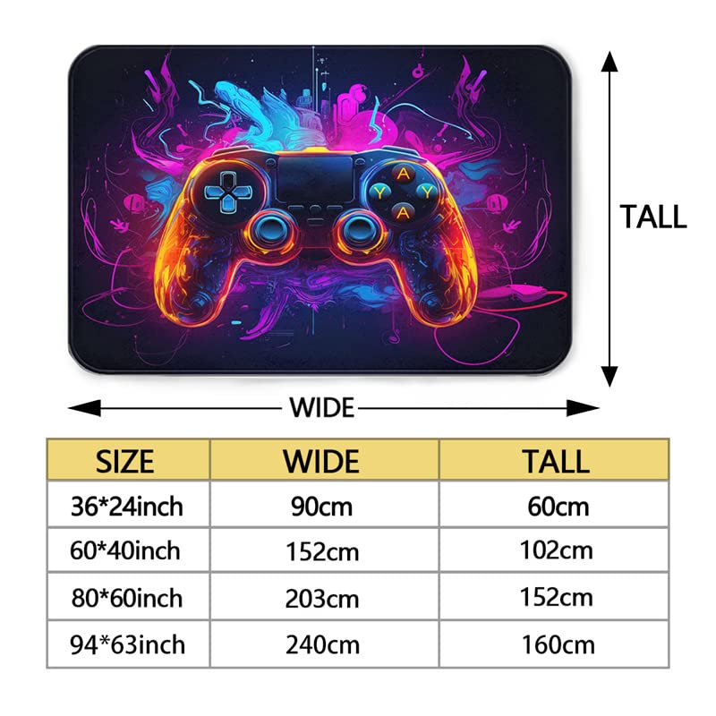 Gamer Rug - 36x24 Inches Game Controller Design Rug - Perfect for Game Room, Boys' Bedroom, and Gaming Enthusiast's Living Space
