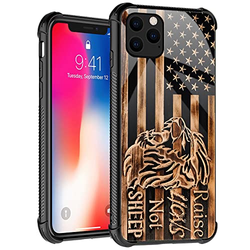 Raise Lion Not SHEEP Wooden American Flag