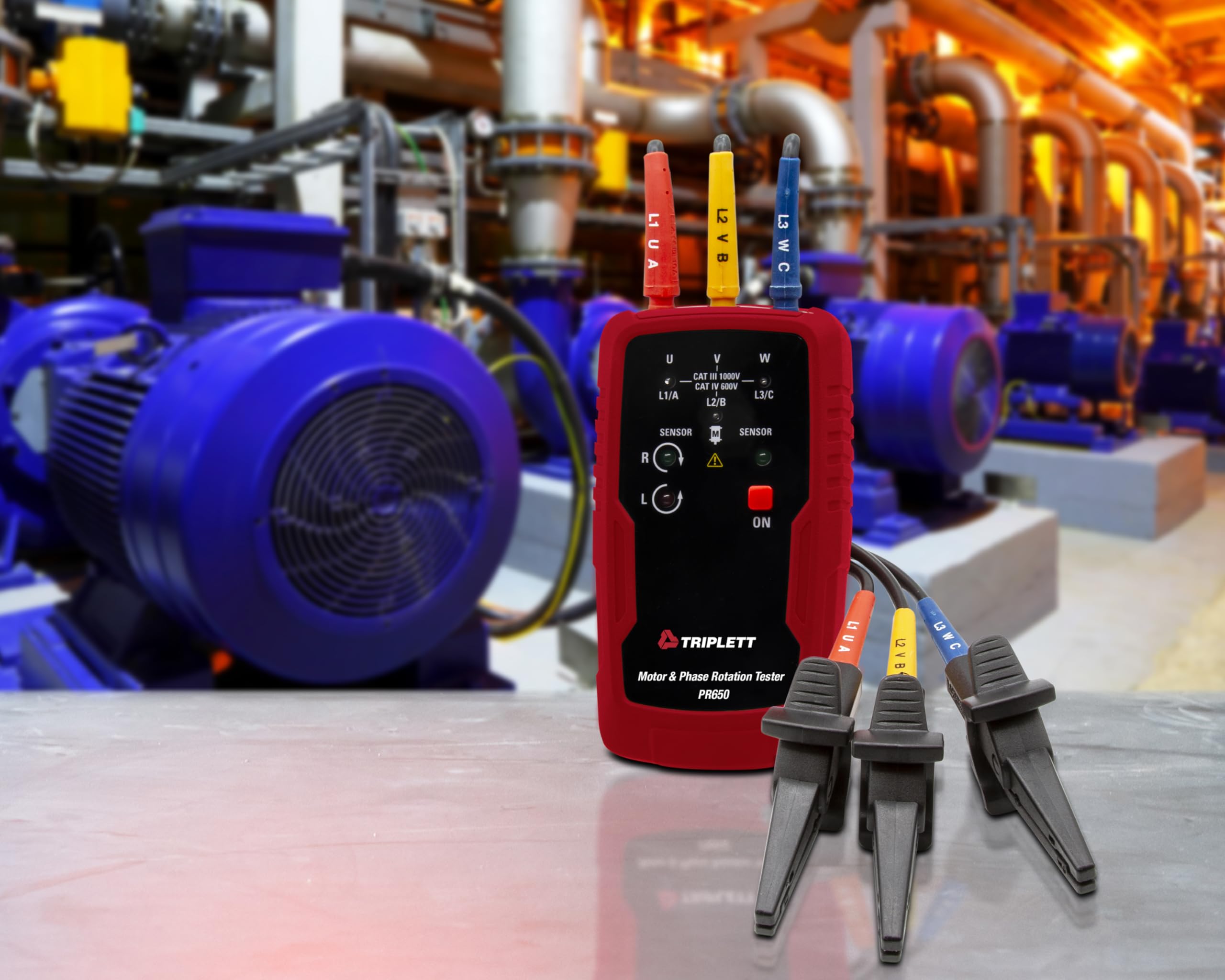 Triplett PR650 Non-Contact 3 Phase Motor Rotation Tester - Professional Electrical Testing Tool for HVAC, Industrial Equipment & Maintenance