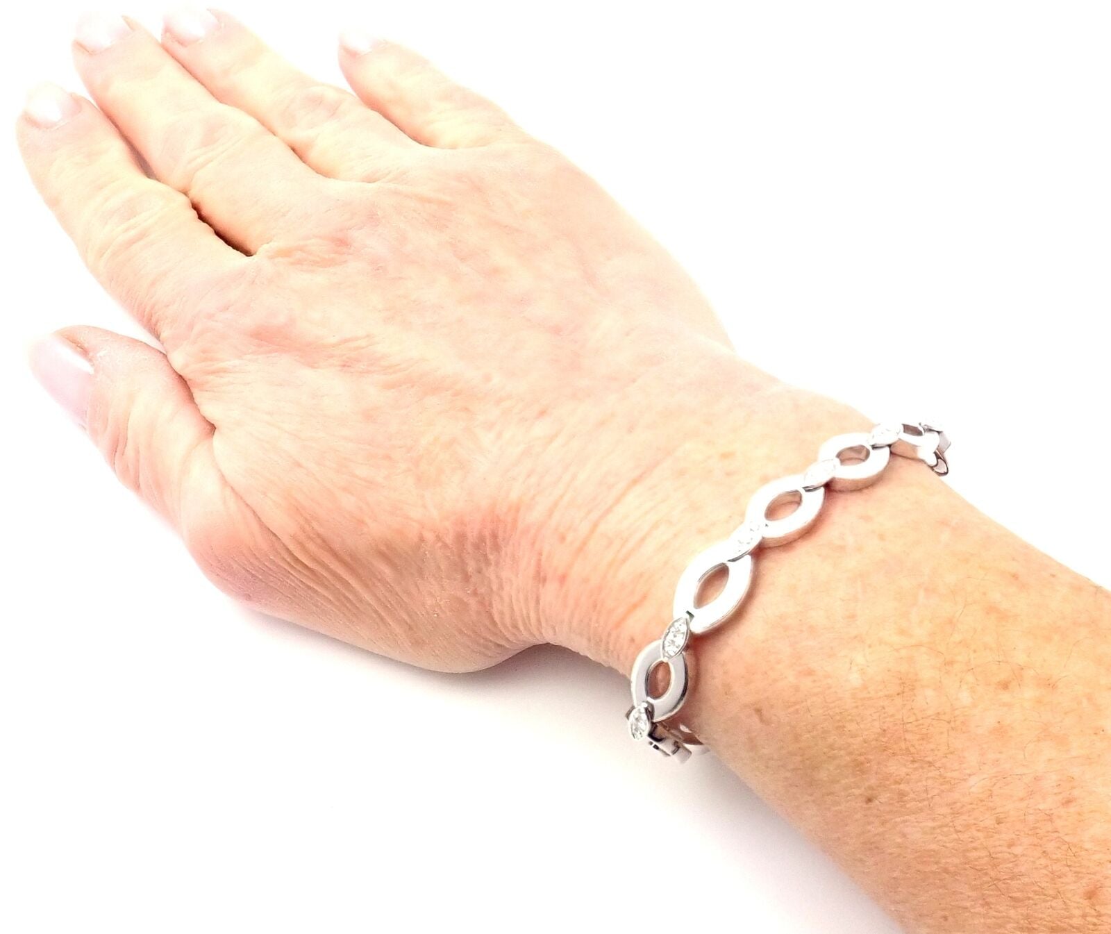 Authentic Cartier 18K White Gold Diamond Diadea Link Bracelet with Certificate - Luxury Jewelry Gift for Women, Anniversary & Special Occasions