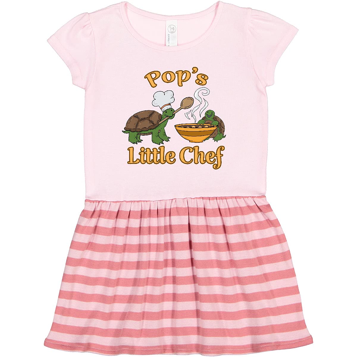 Inktastic Pop's Little Chef with Cute Turtles Toddler Dress - Adorable Cooking-Themed Outfit for Girls & Boys - Perfect for Playdates, Birthday Parties & Family Cooking Activities