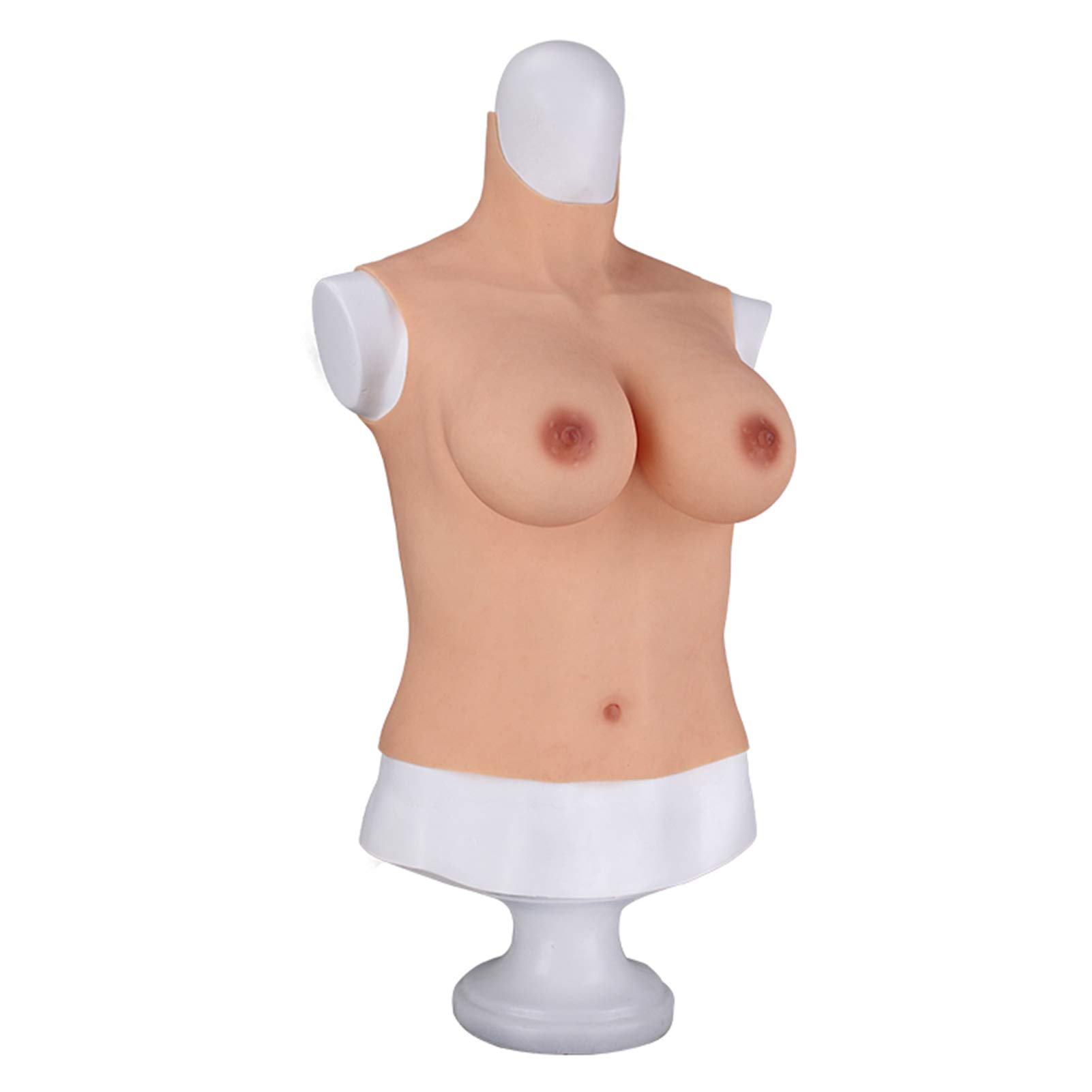 Realistic Silicone Breastplate for Crossdressers & Transgender - C Cup Fake Boobs, Half Body Prosthetic for Natural Look - Perfect for Cosplay, Drag Shows & Gender Affirmation