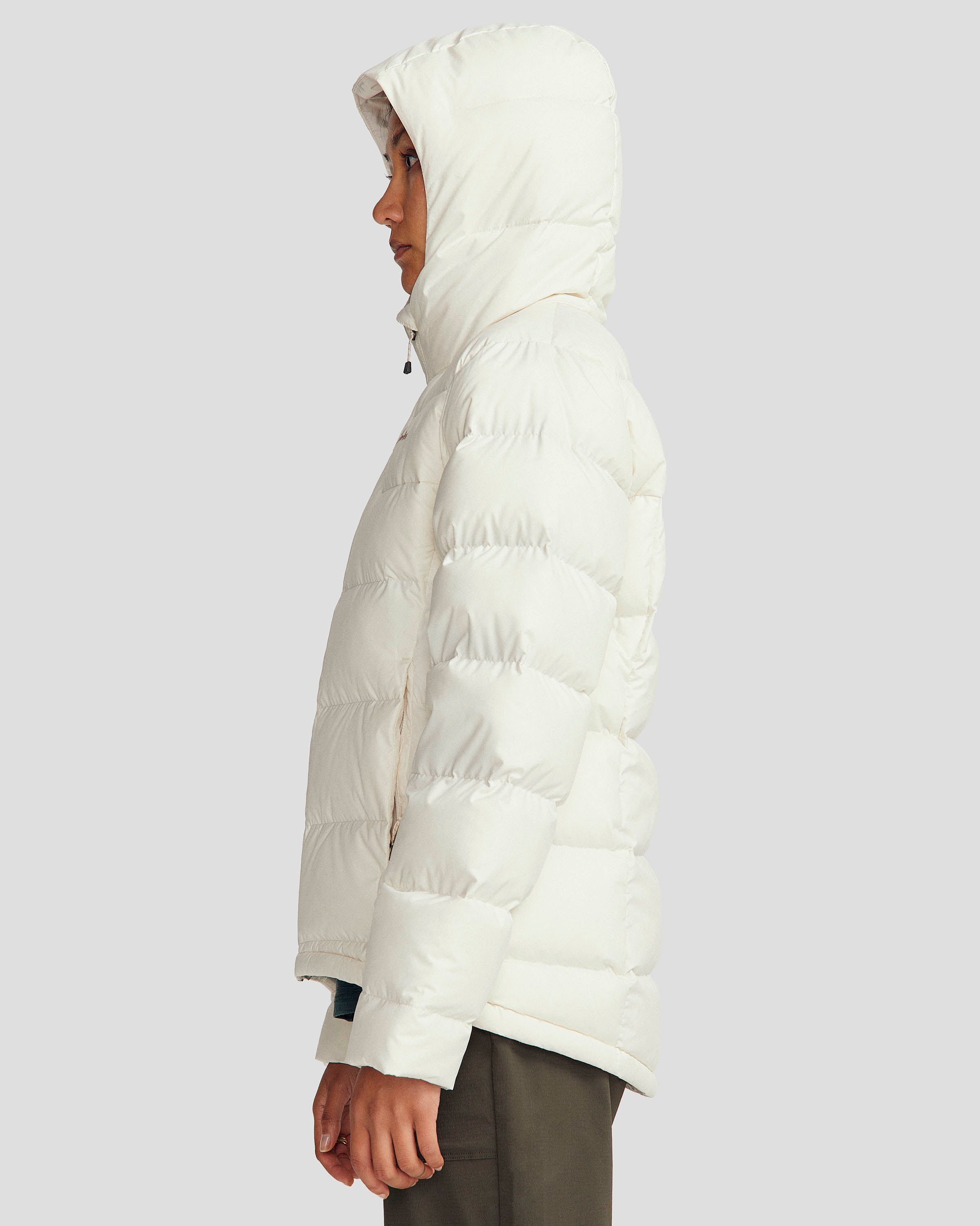 Women's Epiq Hooded Down Jacket - Waterproof Winter Coat with Natural/Mineral Color for Outdoor Activities, Hiking & Cold Weather Protection