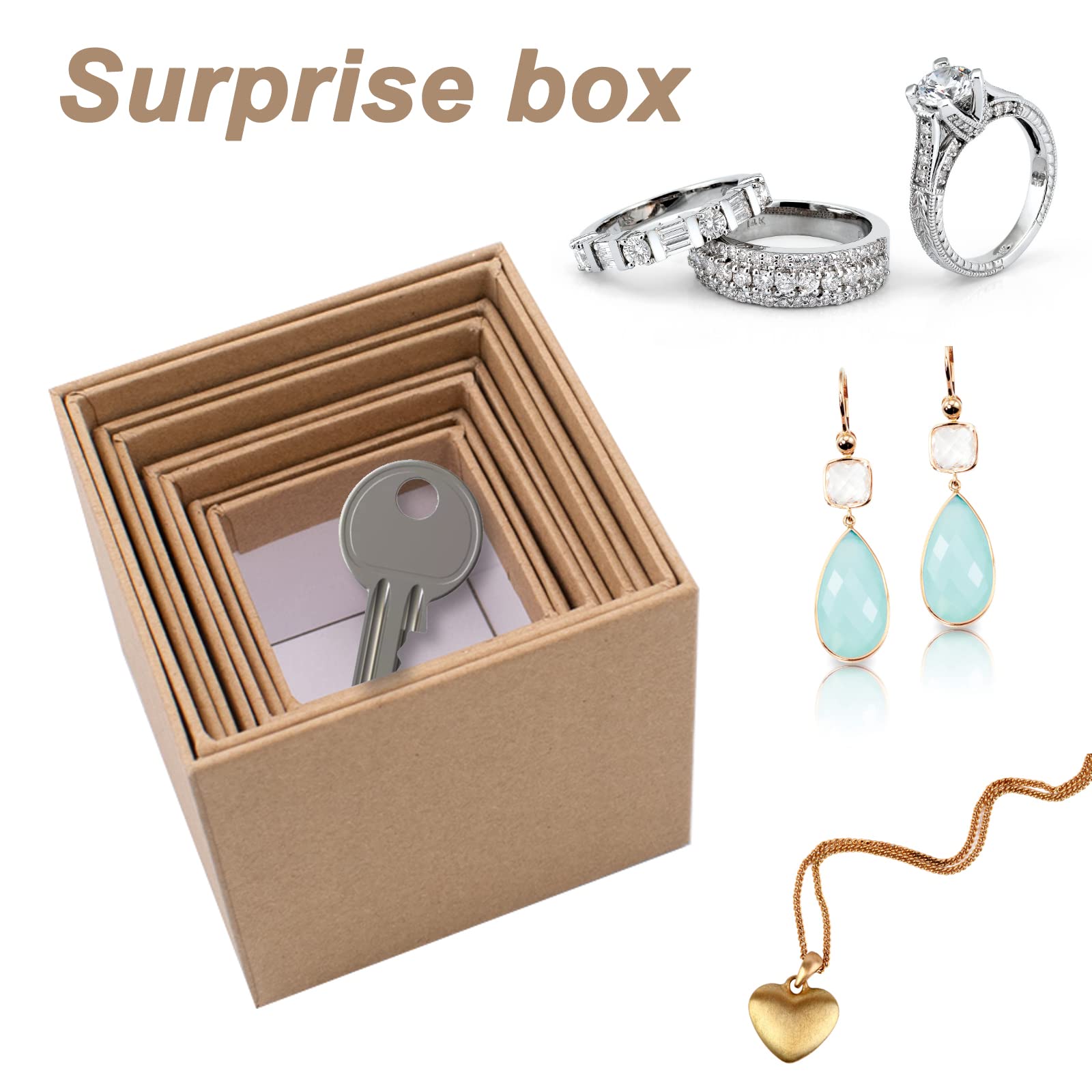 10-Piece Nesting Gift Box Set - Small Square Kraft Paper Surprise Prank Boxes for Christmas, Halloween & Birthday (1.7-3.5 Inch, Brown, Lidless) | Perfect for Party Favors, Jewelry Packaging & Creative Gift Wrapping