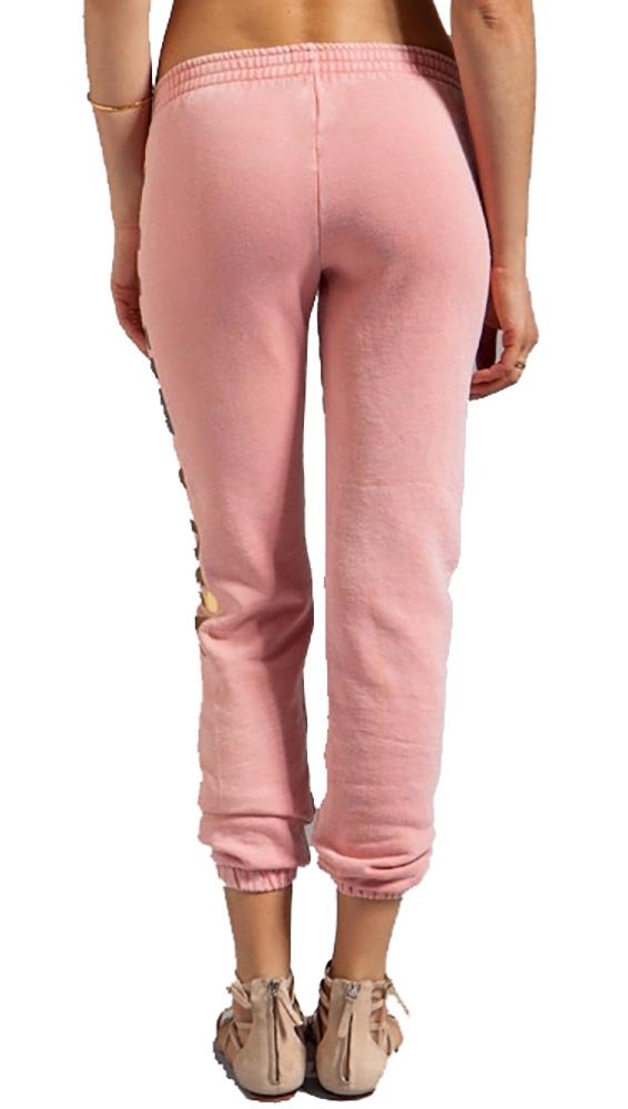 Women's Pink Skinny Sweatpants - Soft Stretchy Joggers for Yoga, Lounge & Workout - Comfortable High Waisted Leggings for Running, Gym & Home Wear