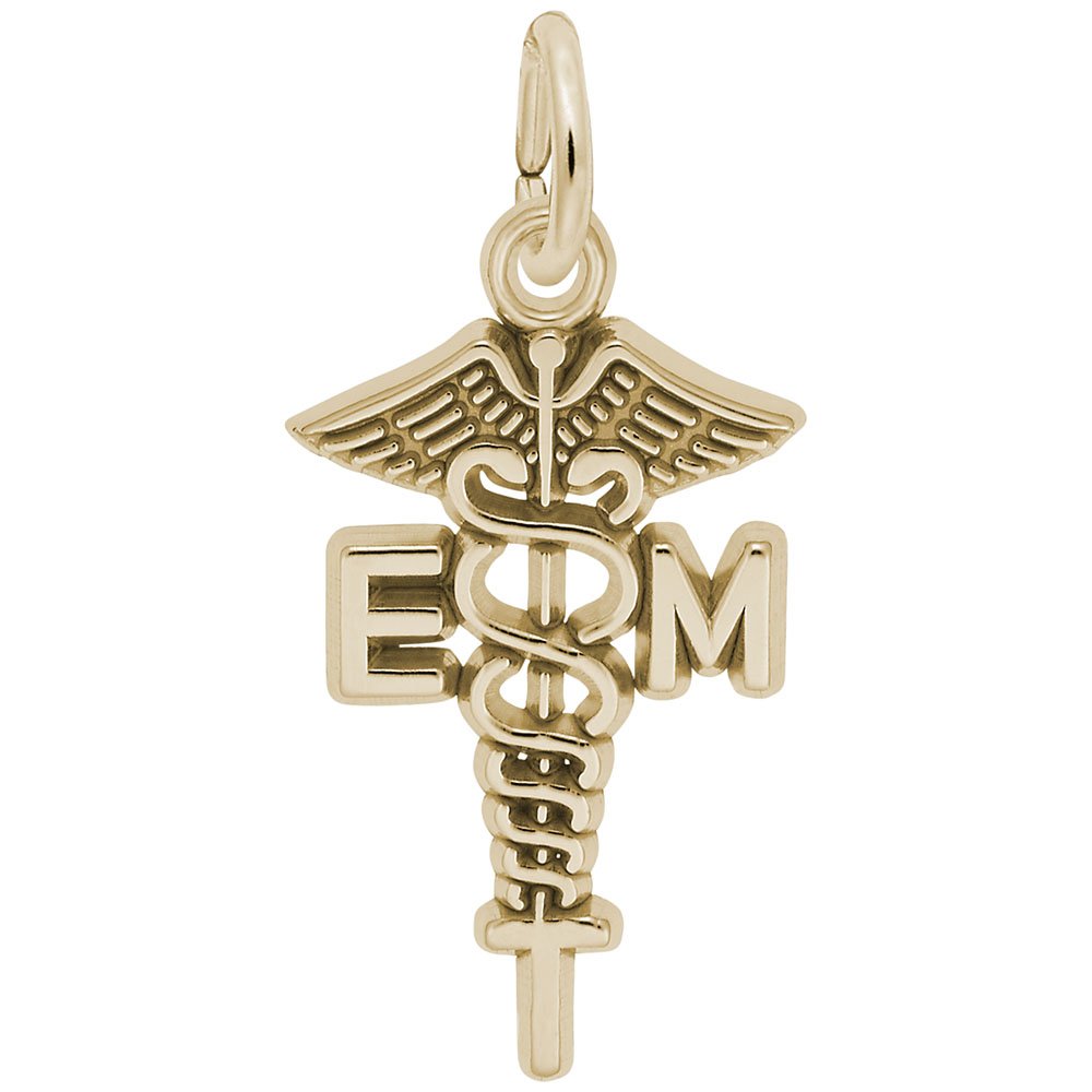 10K Yellow Gold EMT Charm Pendant for Bracelets & Necklaces - Perfect for Medical Professionals, First Responders, and Jewelry Lovers