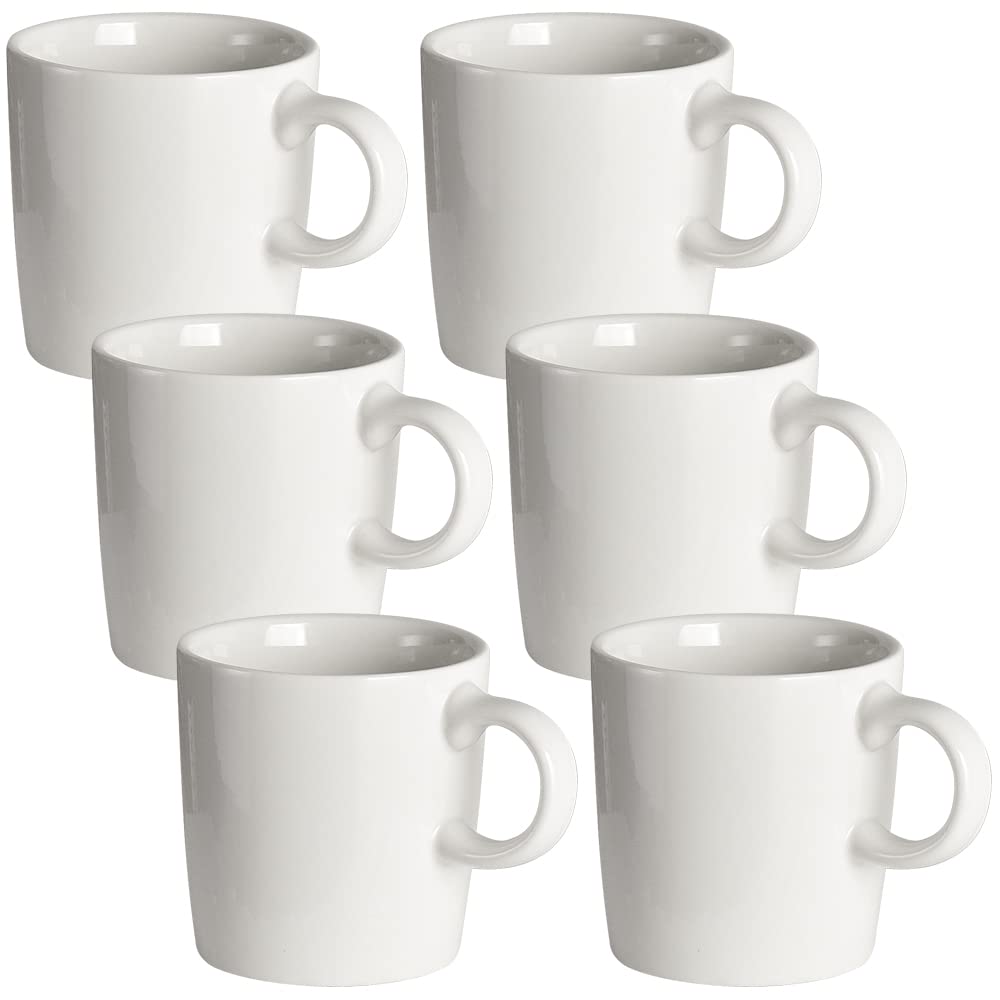homEdge Mini Porcelain Espresso Cup Set - 4oz (120ml) Tiny Ceramic Coffee Mugs for Espresso, Tea & Cappuccino - 6-Pack White Demitasse Cups - Perfect for Home, Cafe & Gifts