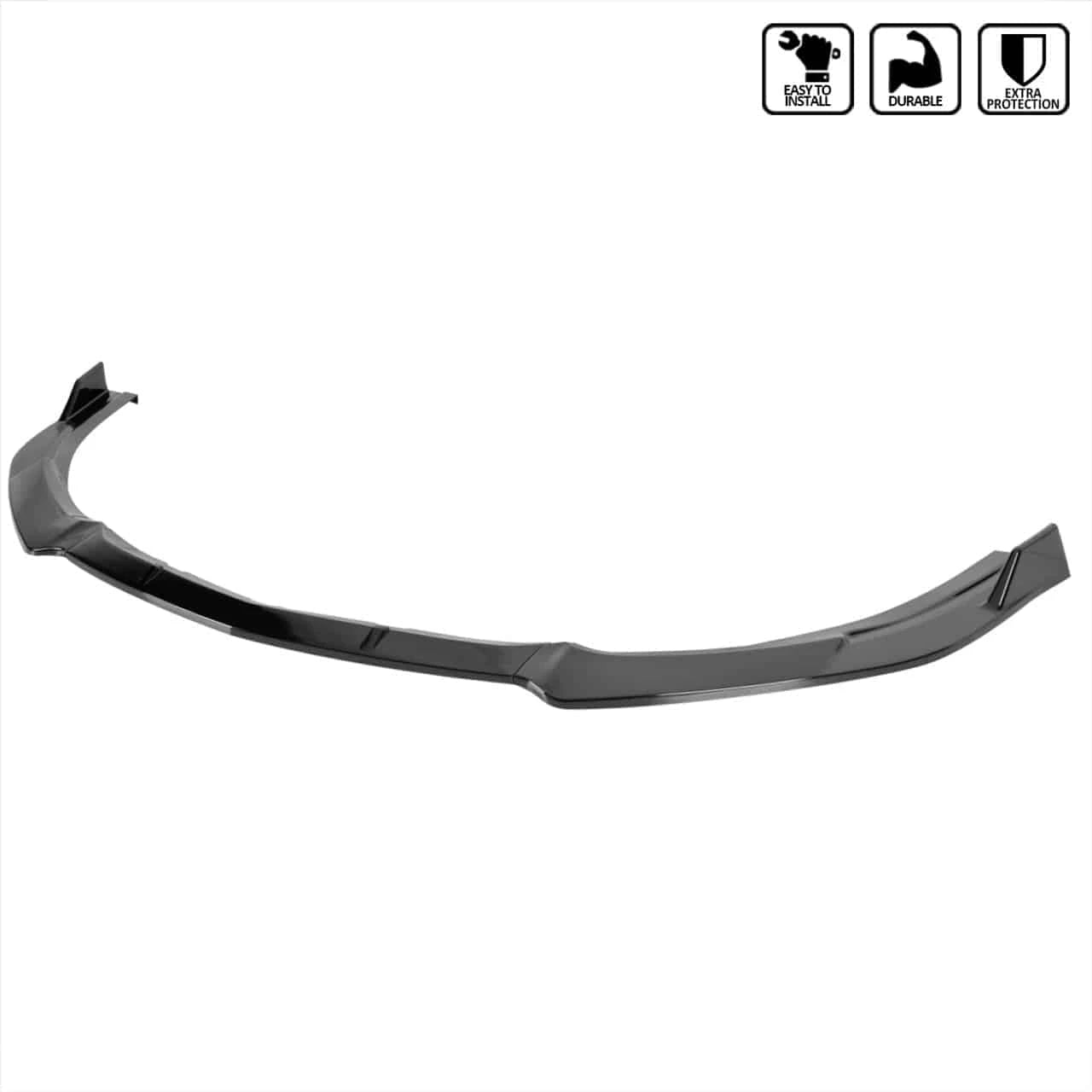 2009-2011 Mazda 3 Sedan 4-Door 3-Piece Front Lip Spoiler - Glossy Black - Enhance Style & Aerodynamics for Street & Track Performance