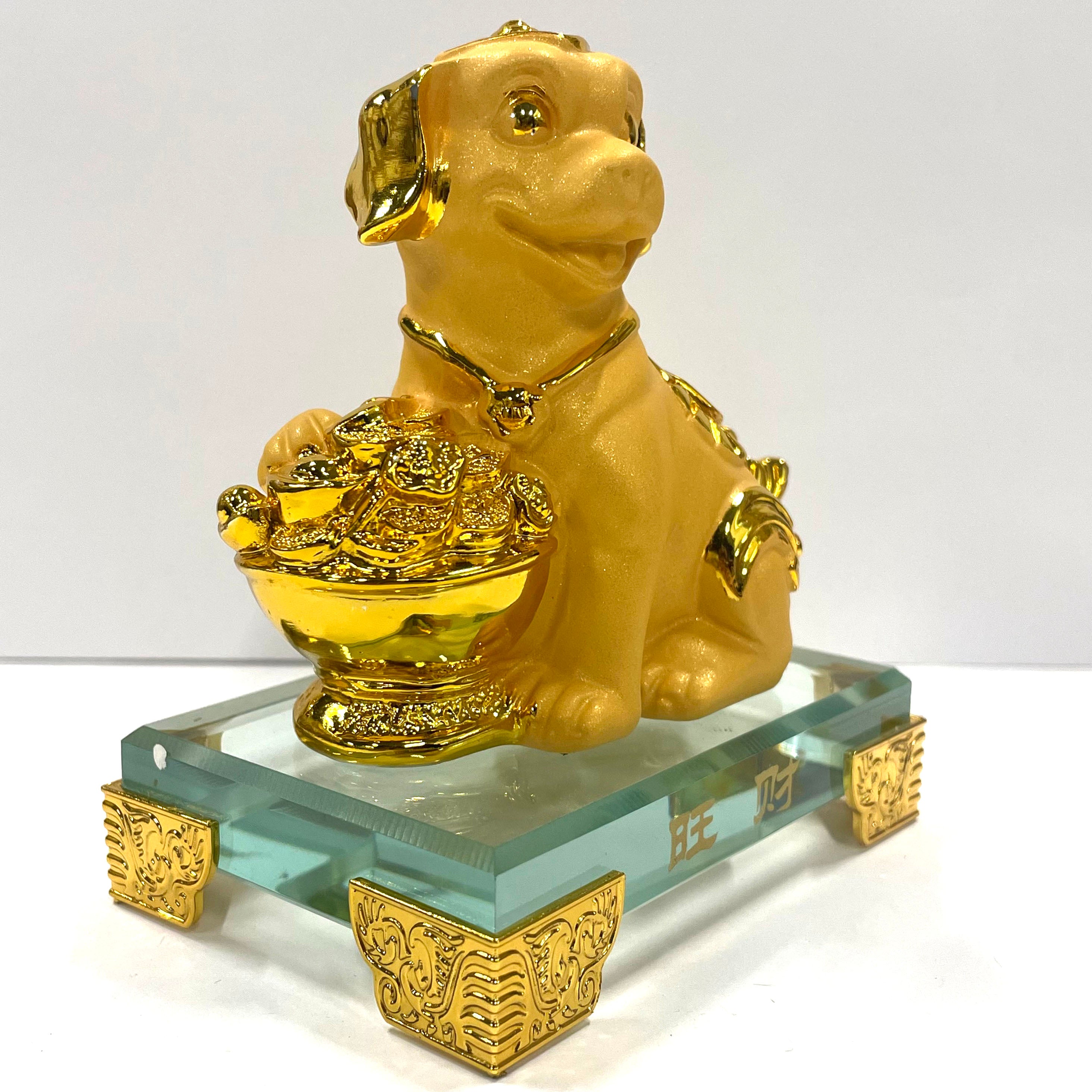 Chinese New Year Zodiac Glass Figurine - Year of the Dog Collectible Art Piece | Home Decor, Gift for Dog Lovers, Feng Shui Display
