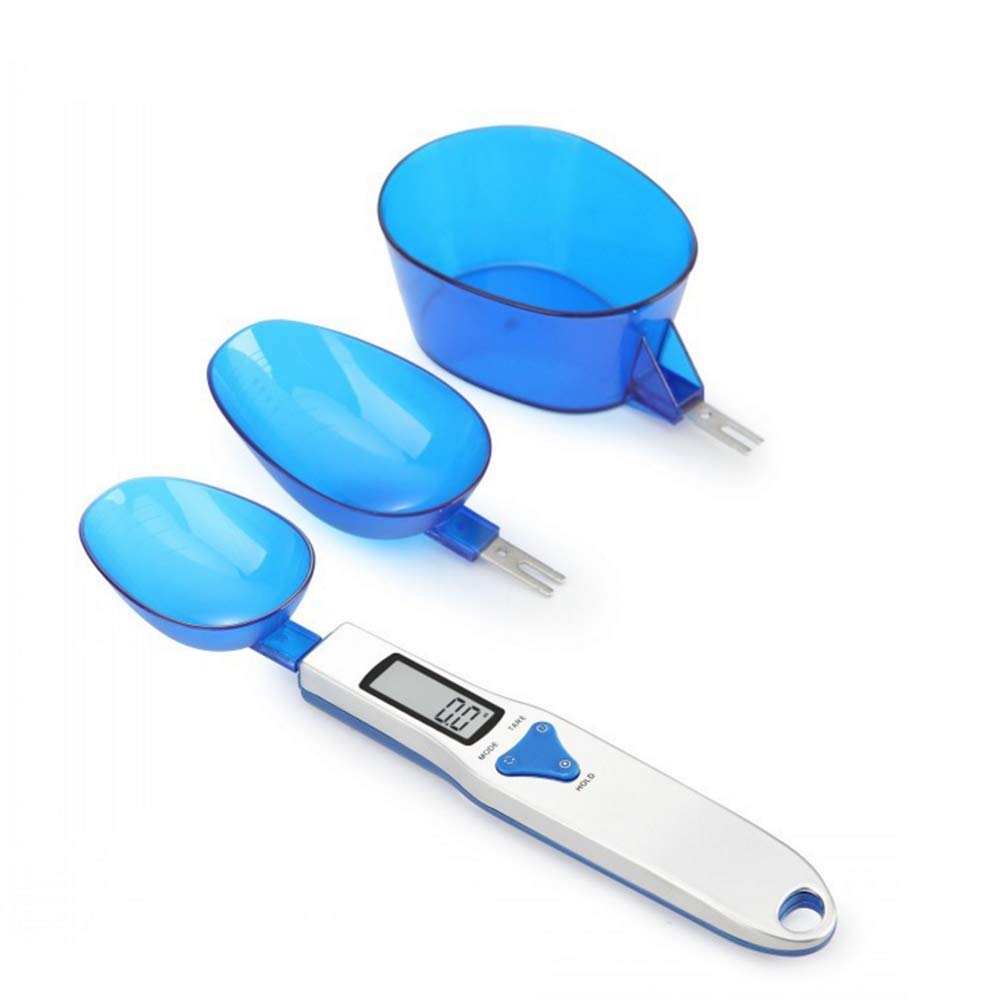 Digital Kitchen Scale Spoon 500g/0.1g Precision - Blue Cute Milligram Measuring Scoop for Tea, Flour, Spices, Medicine - Perfect for Baking, Cooking & Portion Control
