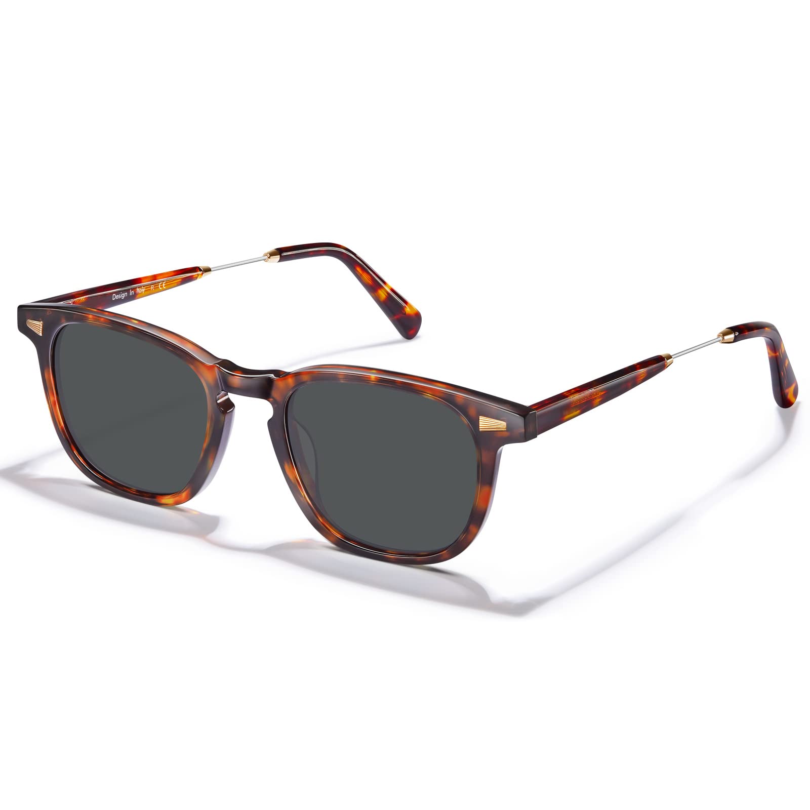 Stylish Acetate Retro Polarized Sunglasses for Women - UV400 Protection, Handcrafted Square Frame Driving Glasses - Perfect for Beach, Driving & Outdoor Activities