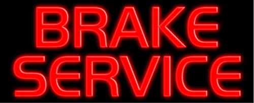 Brake Service Glass Neon Sign #10214 - Handcrafted in USA - Perfect for Auto Shops, Garages & Car Enthusiast Decor