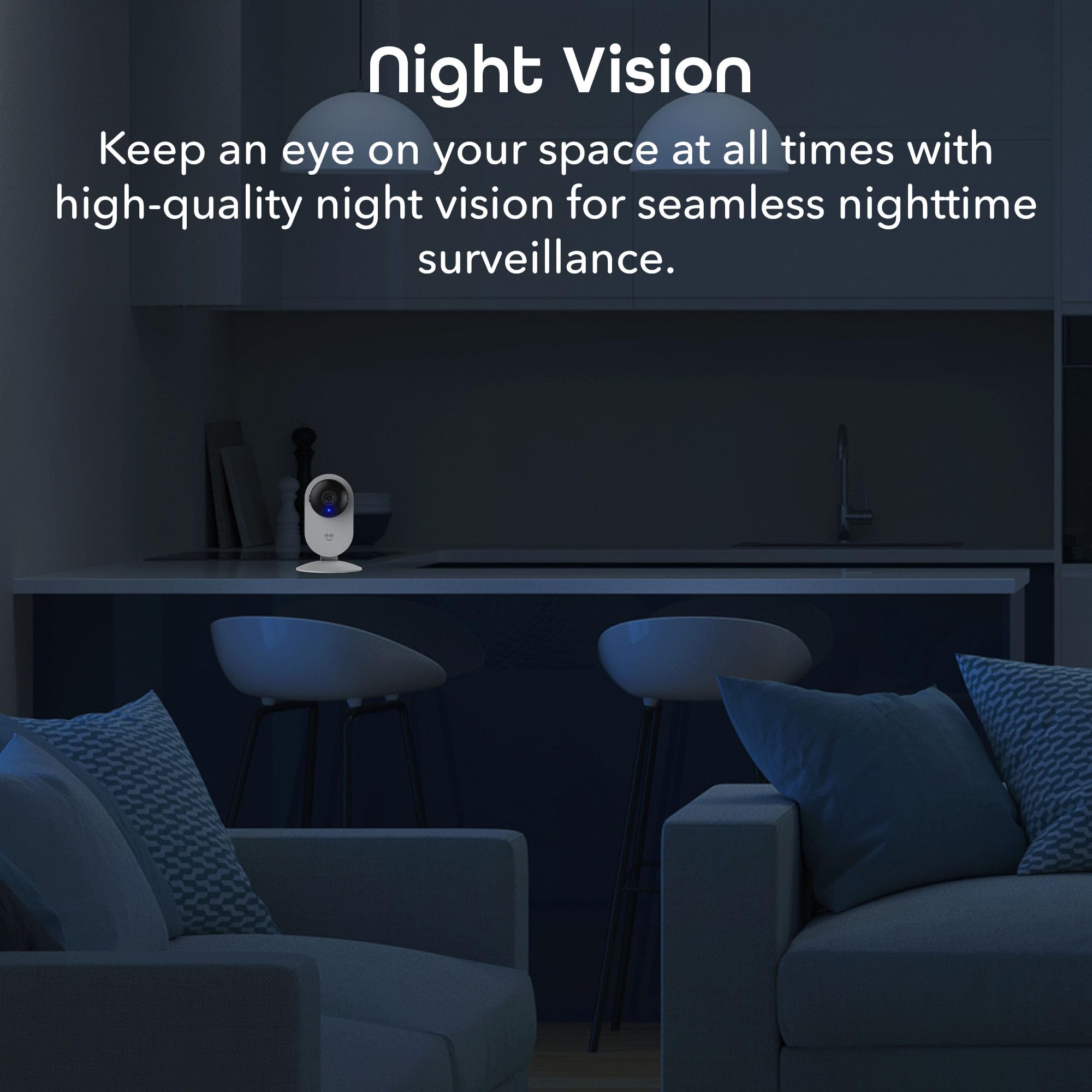 Geeni Glimpse 1080p WiFi HD Smart Security Camera - Indoor Home Monitoring with Motion Detection & Voice Control - No Hub Required - Works with Alexa & Google Assistant - Perfect for Baby Monitoring, Pet Watching & Home Security