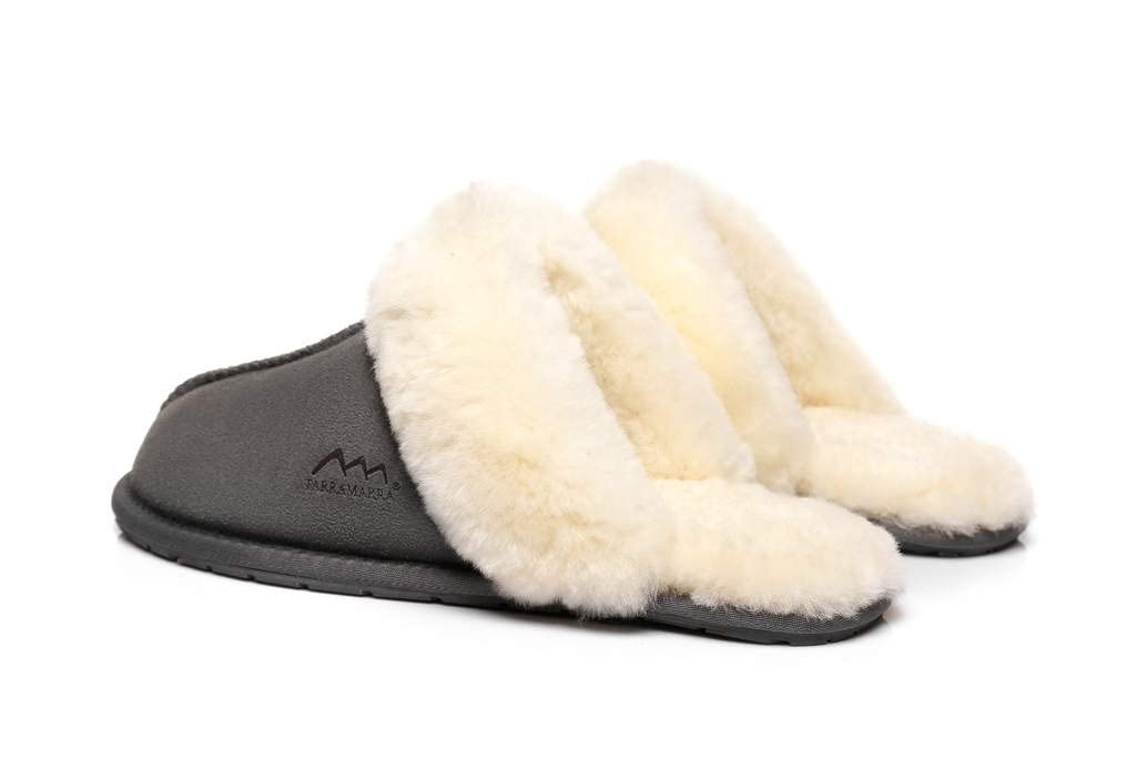 Tarramarra Women's Rosa Scuff Sheepskin Slippers - Warm Winter Fuzzy Shearling Indoor House Shoes for Cozy Comfort at Home