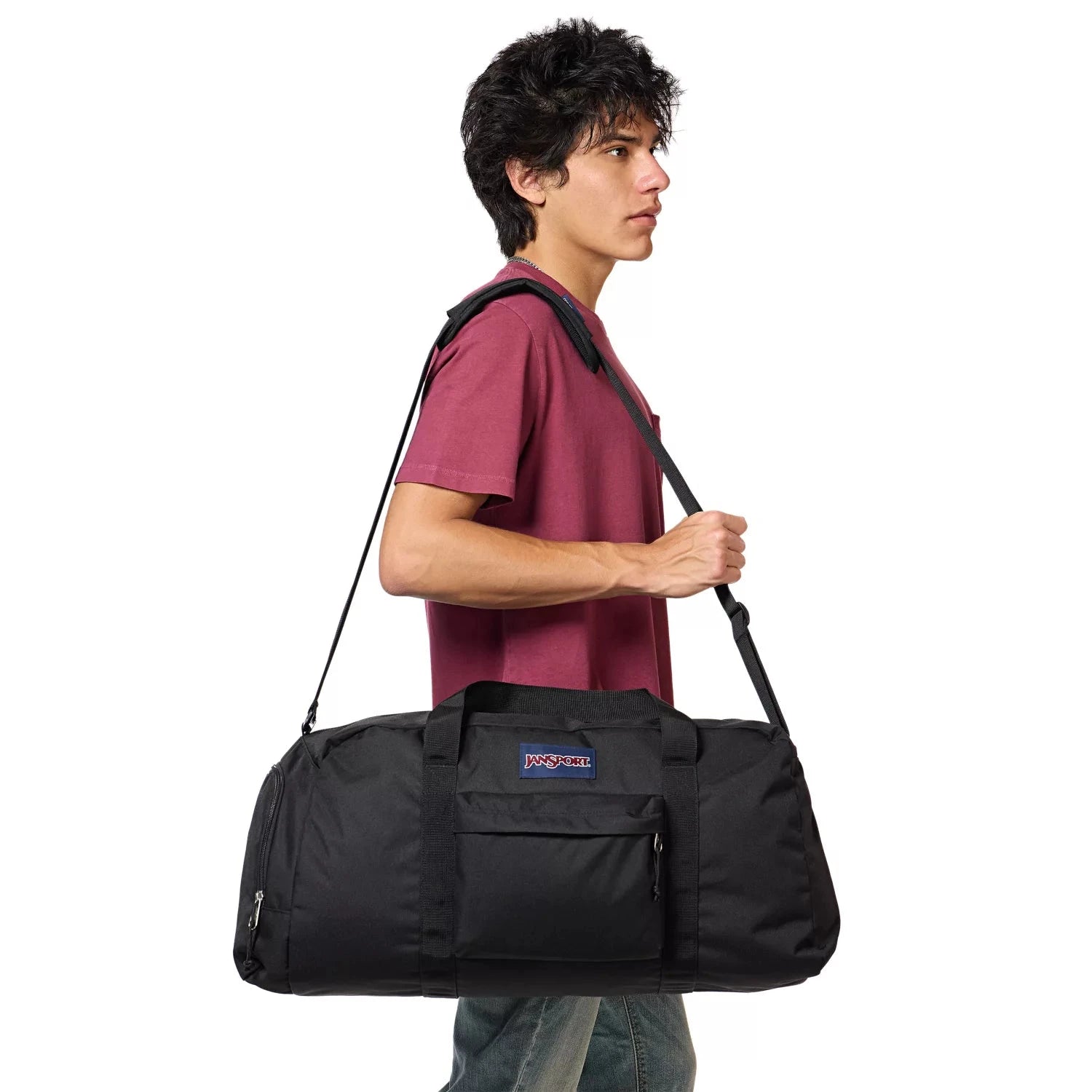 JanSport Weekender Large Duffel Bag - Black | Durable Travel Duffel for Weekend Trips, Gym & Sports Gear | Perfect for Camping, Workouts & Overnight Stays