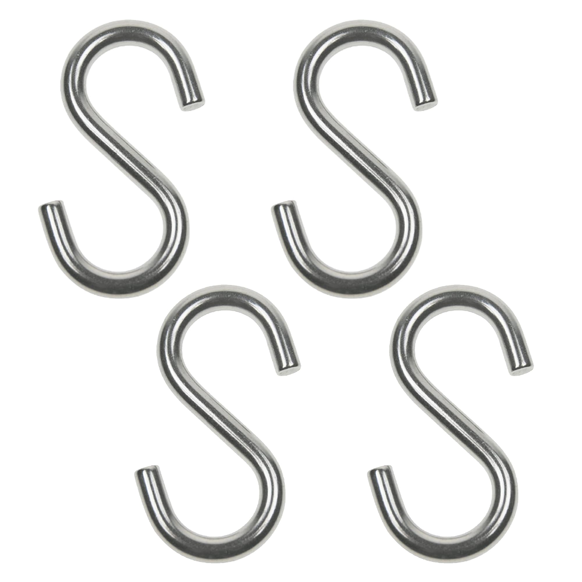 Heavy Duty Zinc Plated S Hooks - 2 Inch, Pack of 40 - for Garage & Home Storage