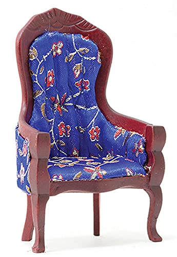 Victorian Style Miniature Gentleman's Chair - Handcrafted Wooden Dollhouse Furniture for Victorian Era Dollhouse Decor & Collectibles - Perfect for 1:12 Scale Miniature Displays, Dollhouse Accessories, and Victorian Home Decor