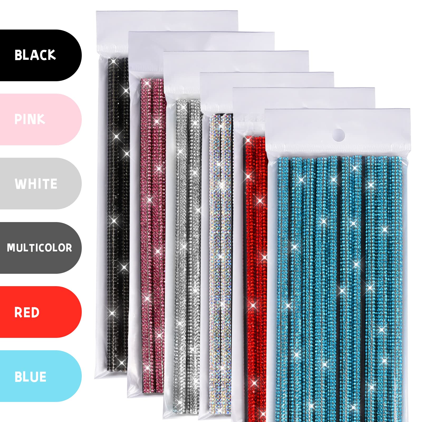 INSAUTO 10Pcs Rhinestone Car Air Conditioner Vent Decoration Strips - Bling Car Vent Outlet Trim Accessories for Women & Girls (White) | Perfect for Customizing Your Vehicle Interior & Adding Glam Style