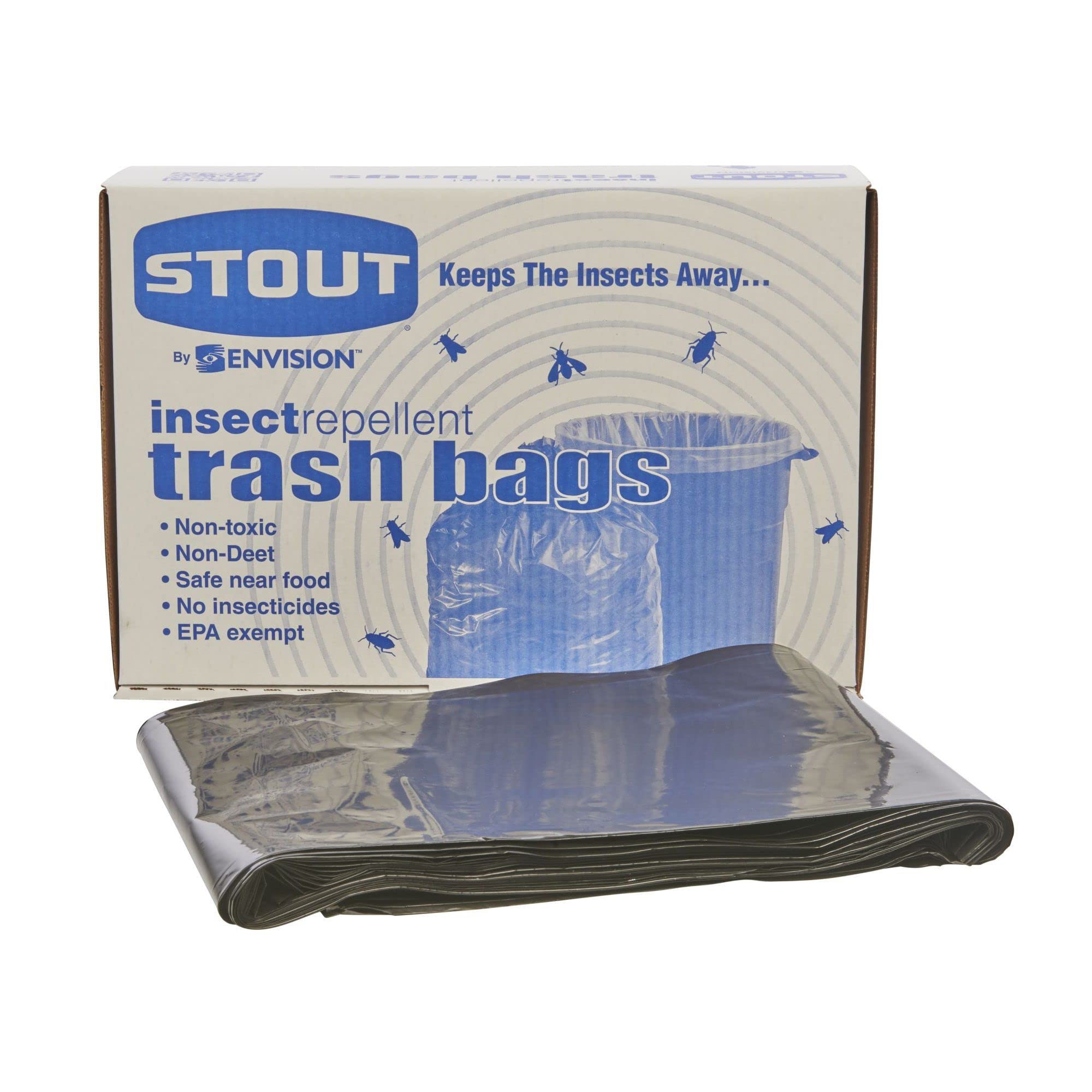 Eco-Friendly Insect Repellent Trash Bags - Odor Control & Pest Prevention (Various Sizes) for Outdoor, Camping & Home Use