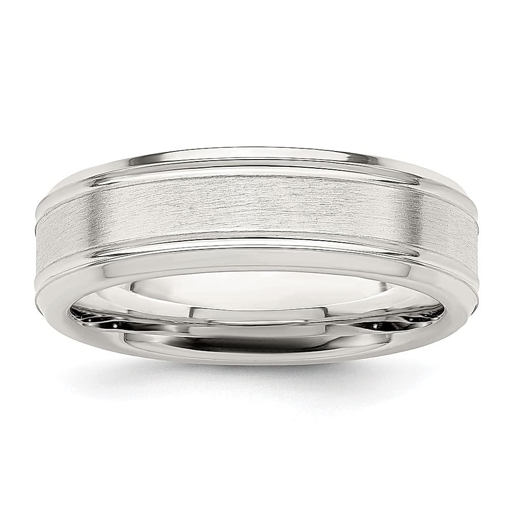 925 Sterling Silver 6mm Brushed Flat Grooved Wedding Ring Band - Size 9 Women's Fine Jewelry | Elegant Bridal Ring, Anniversary Gift for Her, Perfect for Weddings, Engagements & Special Occasions