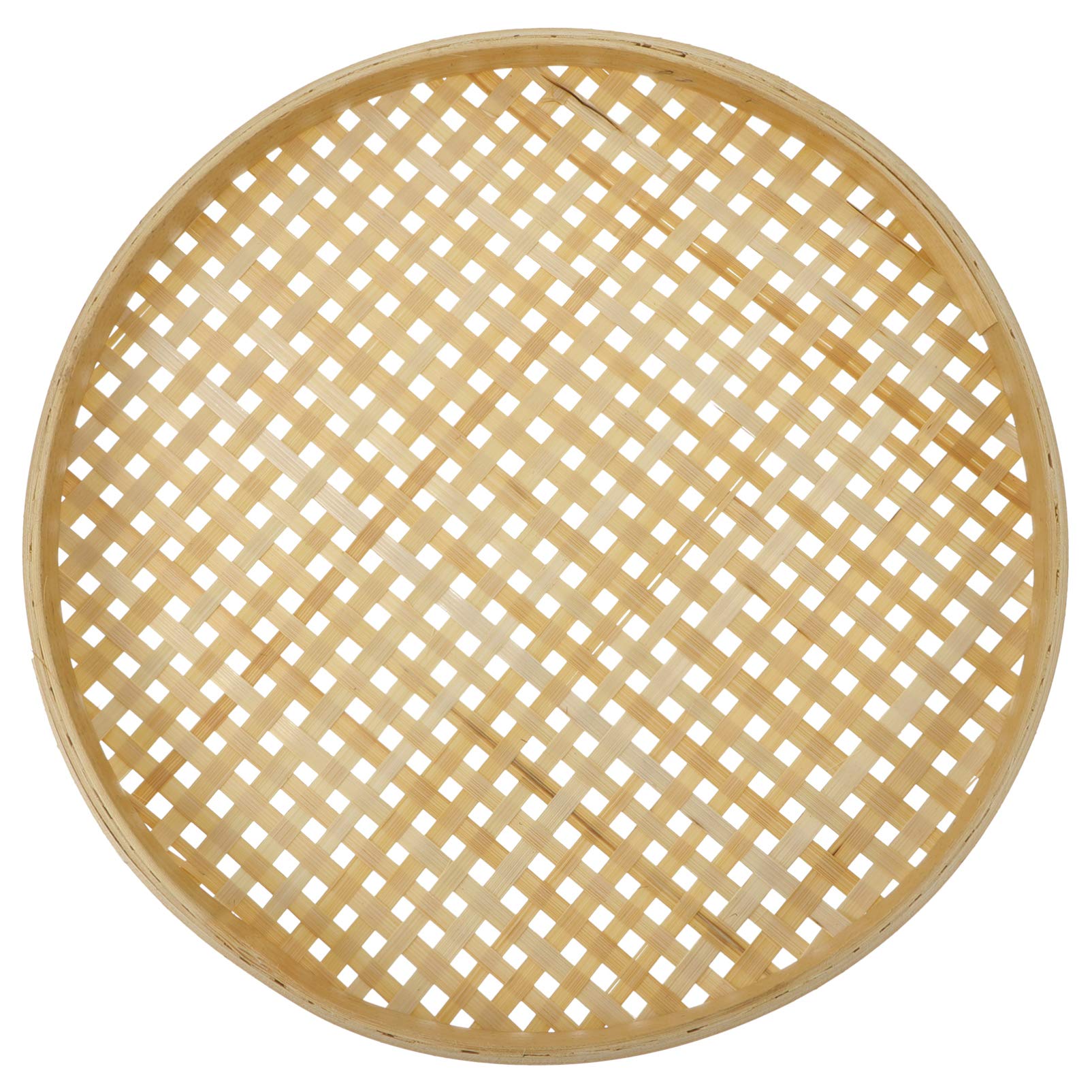 Woven Bamboo Basket - Round Rattan Tray for Bread, Fruits & Snacks | Kitchen & Dining Organizer