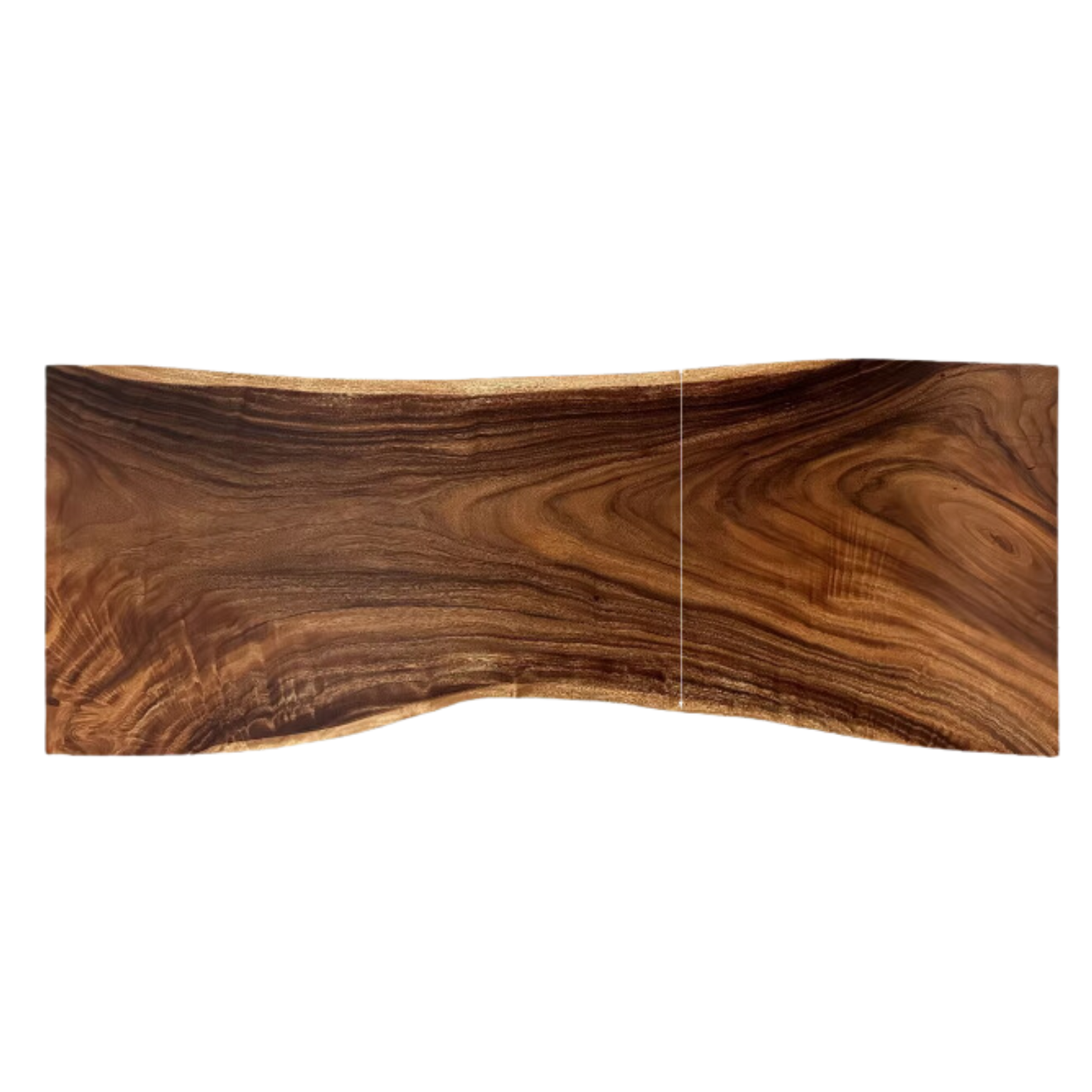 Premium Black Walnut Solid Wood Dining Table with Natural Edge - Large Top for Kitchen, Dining Room & Home Decor
