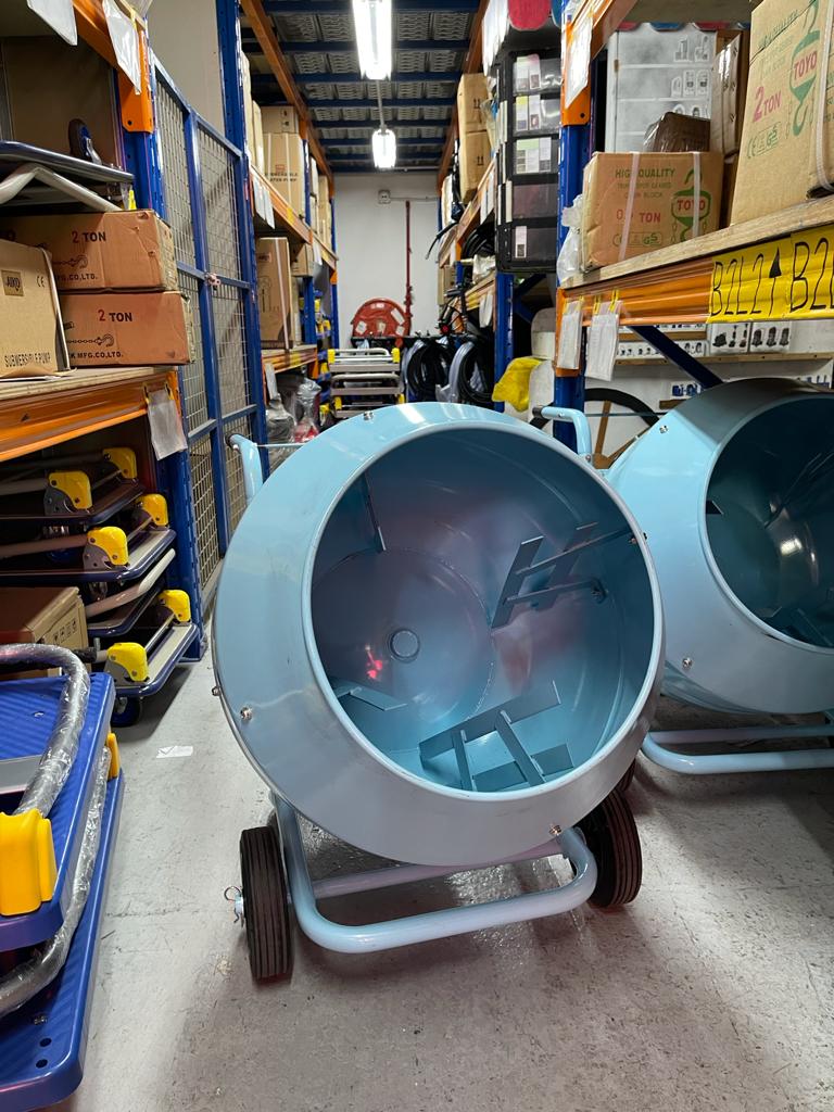 160L Electric Cement Mixer with 240V Motor - Portable Concrete Mixer for Construction & DIY Projects (MIKASA BLUE, Model CMX HGJ160 LG) - Perfect for Building, Renovation & Home Improvement