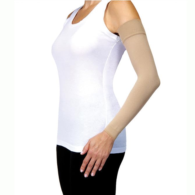 JOBST® Bella Strong 20-30 mmHg Compression Arm Sleeve Black - Pair of 2 - Regular Fit for Lymphedema & Post-Surgery Recovery - Ideal for Daily Wear & Active Lifestyle