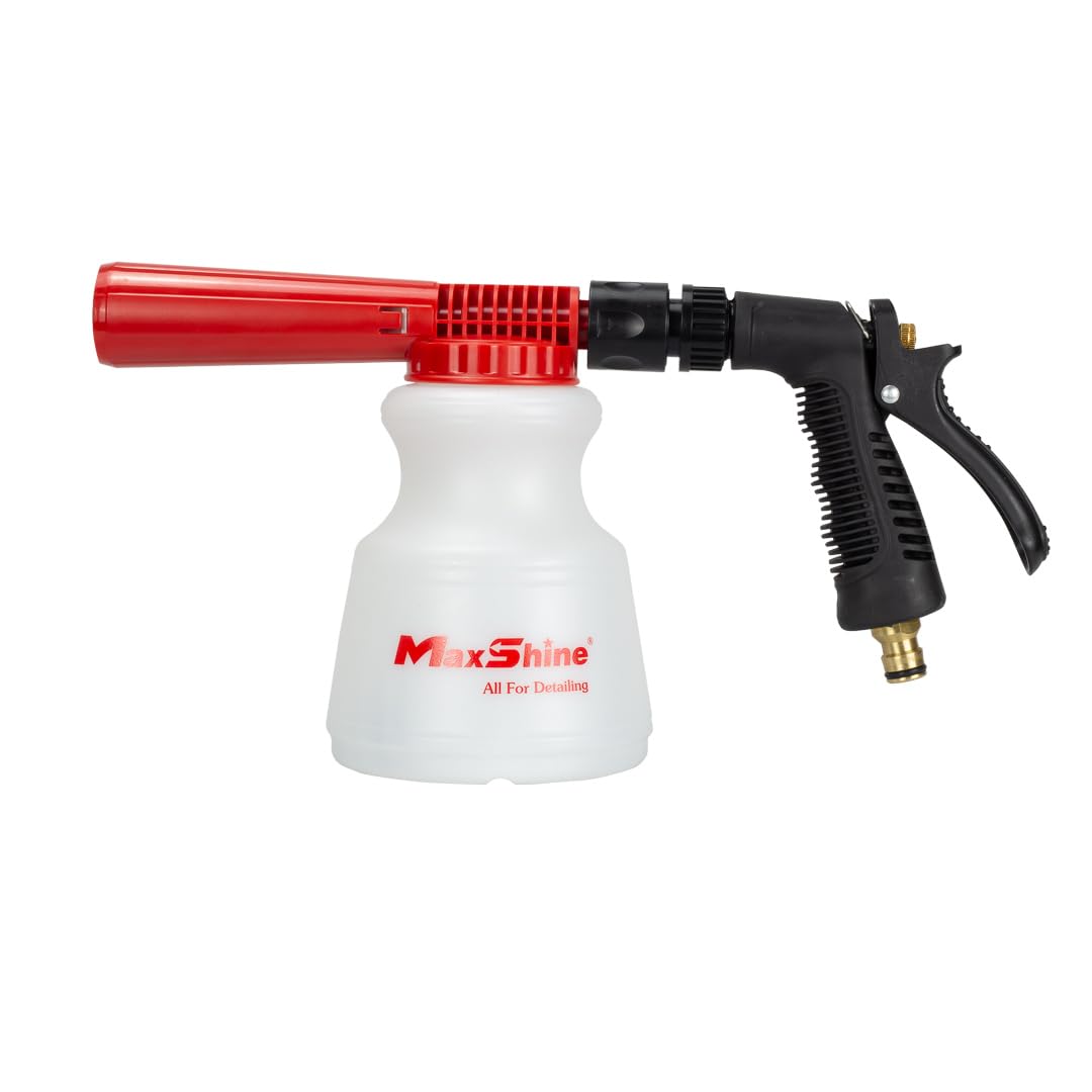 Maxshine Low Pressure Foam Cannon for Car Washing - Universal Garden Hose Foam Gun with Adjustable Nozzle, Safe Dirt Removal - Car Detailing Kit for Home Use, No Pressure Washer Needed - Perfect for Washing Cars, Motorcycles, and Outdoor Furniture