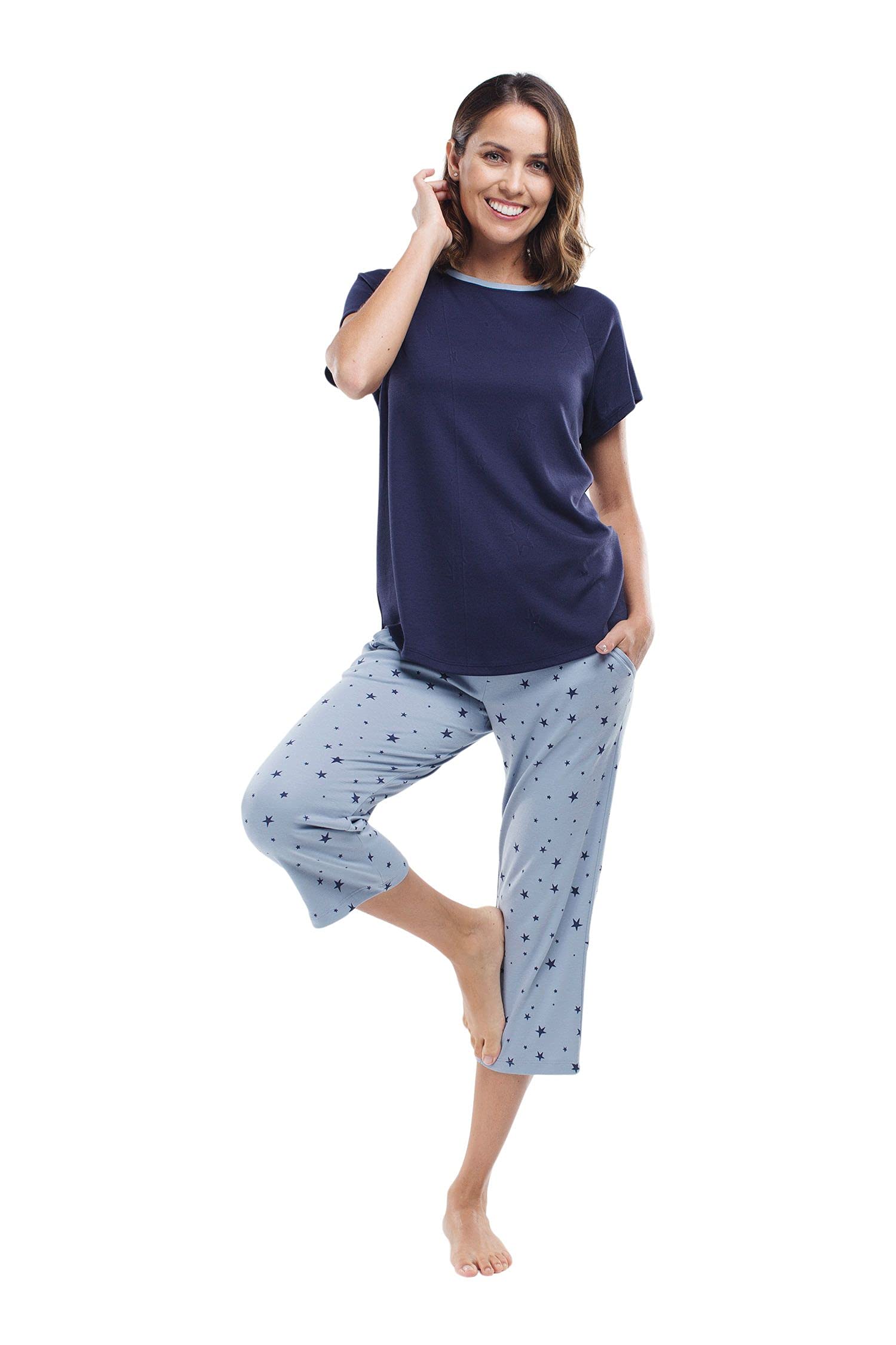 Premium Pima Cotton Women's Pajama Set - Ultra Soft Sleepwear with Short Pants for Summer Nights | Lounge & Sleep Comfort