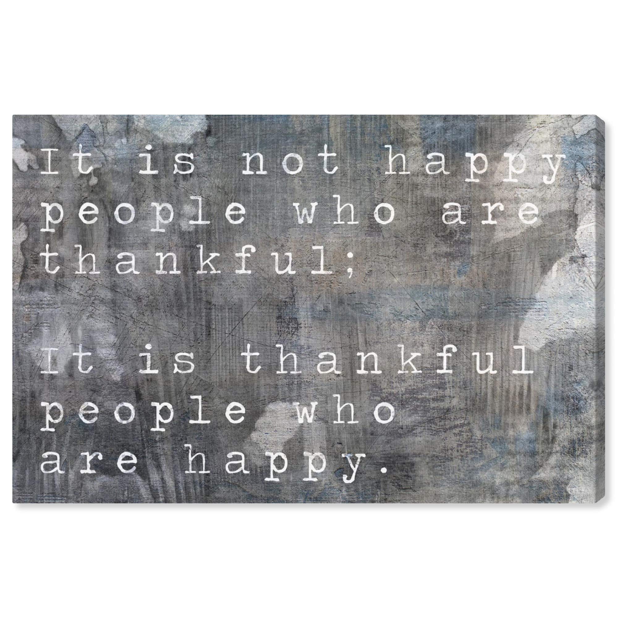 Happy People Wall Art Canvas Print - 15x10 Inch Gray Typography Quote Home Decor by Oliver Gal Artist Co. - Perfect for Living Room, Bedroom & Office Inspiration