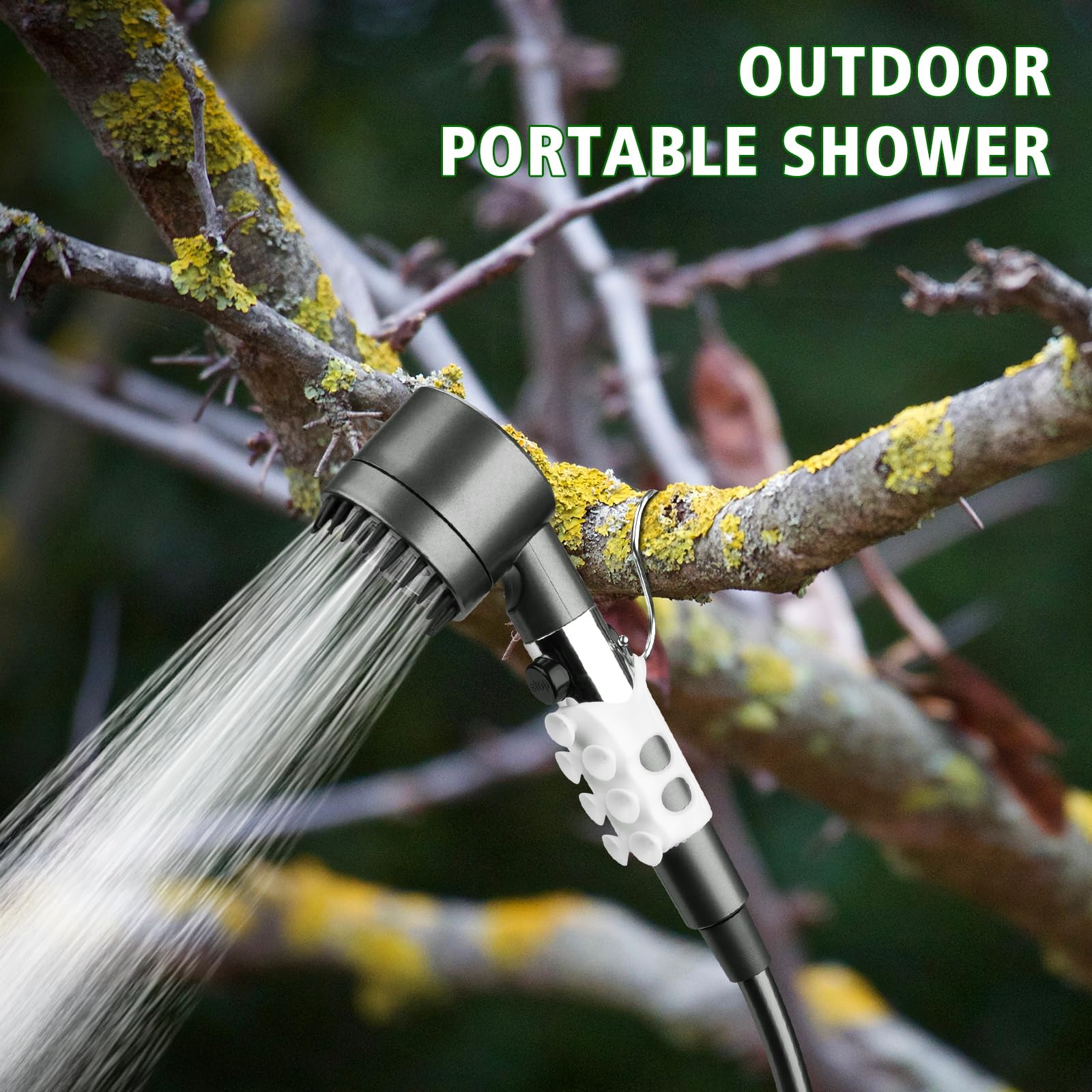 Portable Camping Shower Pump Kit - 7800mAh Rechargeable Battery with Water Temperature Display | Ideal for Outdoor Travel, Camping, Tent Showers & Pet Washing | Perfect for RV Trips, Beach Days & Emergency Use