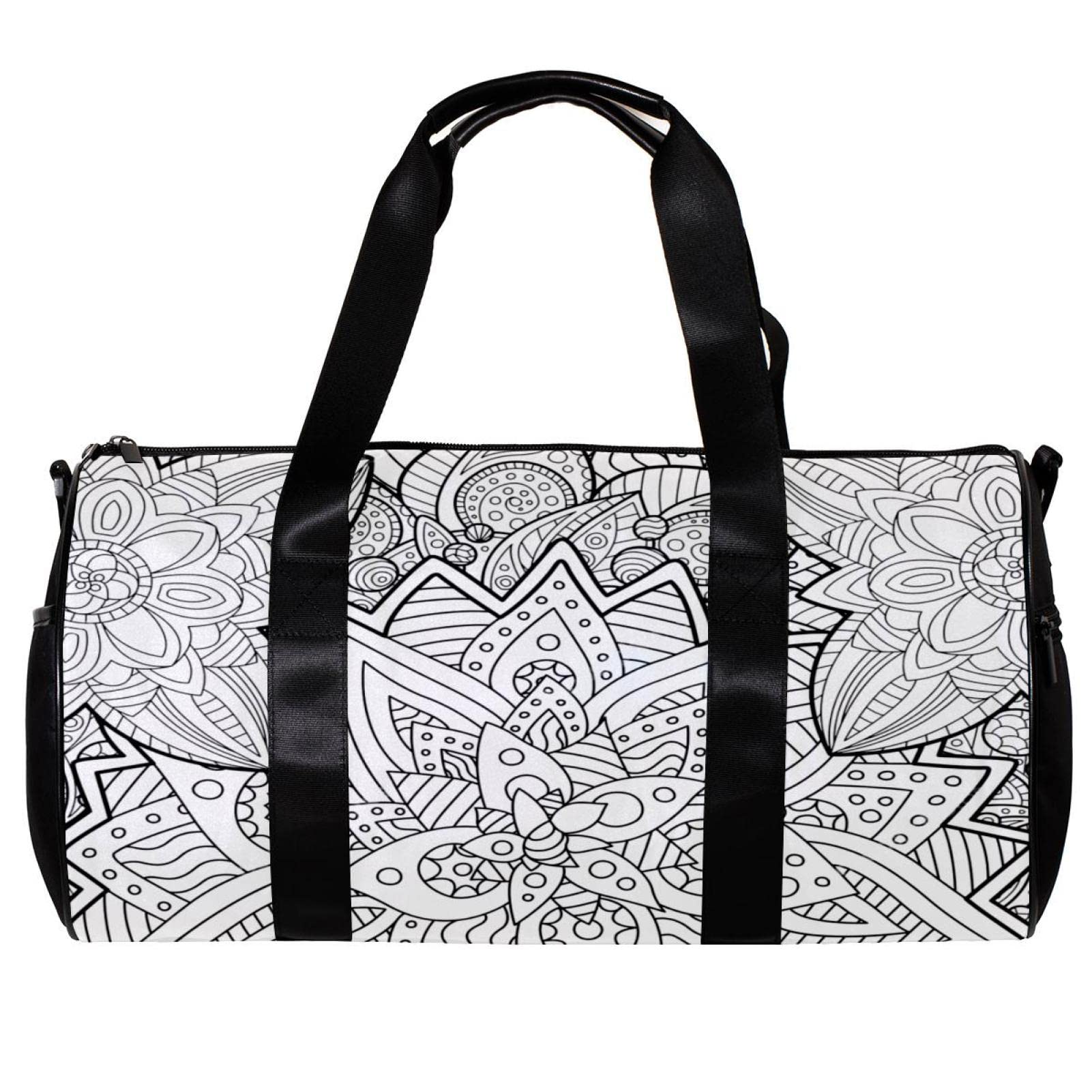 Abstract Mandala Travel Duffel Bag - Large Sports Gym Duffle for Women & Men, Foldable Weekender Overnight Bag - Perfect for Gym, Yoga, Travel & Weekend Getaways