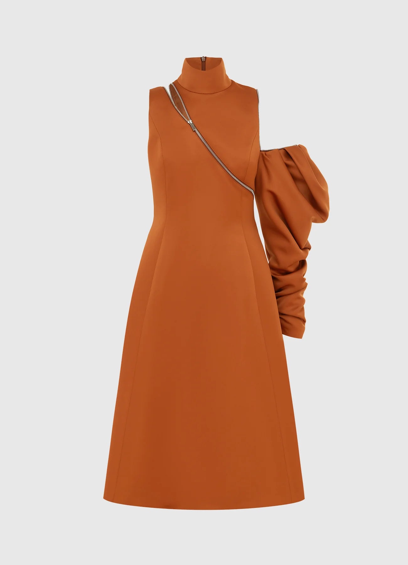 Annalise One Shoulder Midi Dress in Toffee - Elegant Women's Party Cocktail Dress for Weddings, Date Nights & Special Occasions