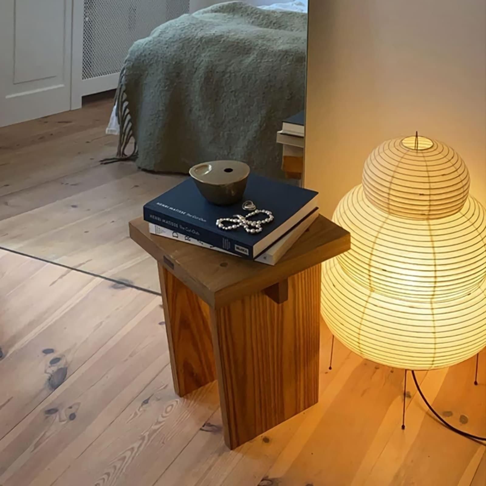 Japanese Akari Paper Table Lamp - Handmade Shoji Style Lighting for Bedroom, Living Room & Office - Warm Ambient Light for Relaxation & Decor