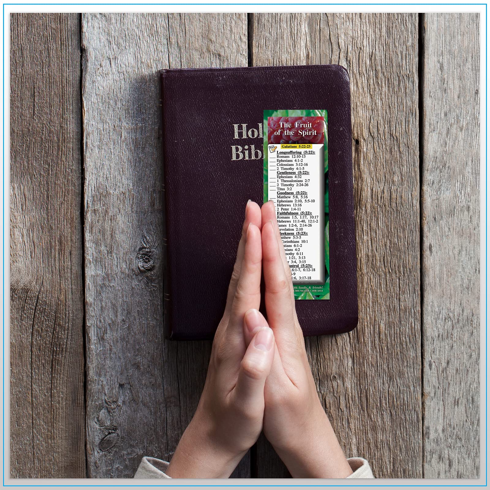 Fruit of the Spirit Bible Reference Cards - Set of 25 Inspirational Scripture Cards (2.75x8.25 inches) - Perfect for Christian Faith Sharing, Bible Study Groups, Church Events, Spiritual Encouragement Gifts & Daily Devotionals