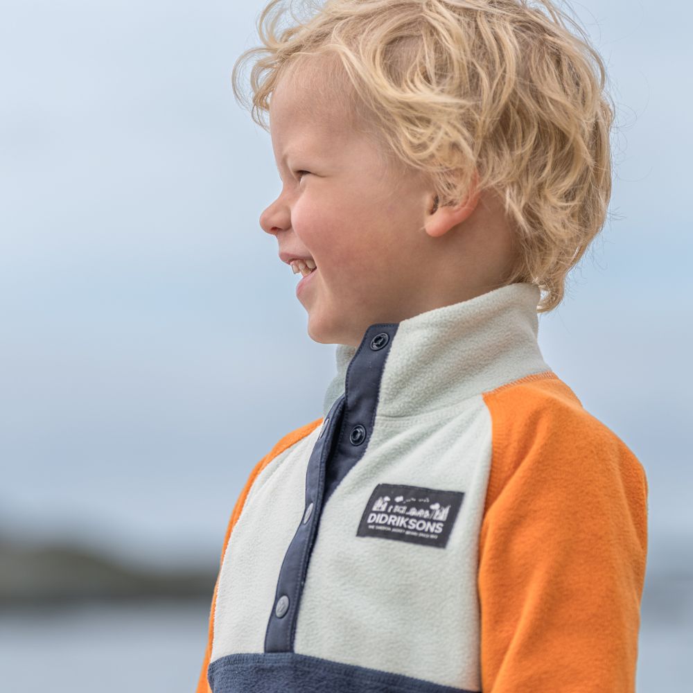 Didriksons Monte Half Button Kids Fleece Jacket - Navy Blue - Warm & Cozy Winter Outerwear for Boys & Girls - Perfect for School, Playdates & Outdoor Adventures
