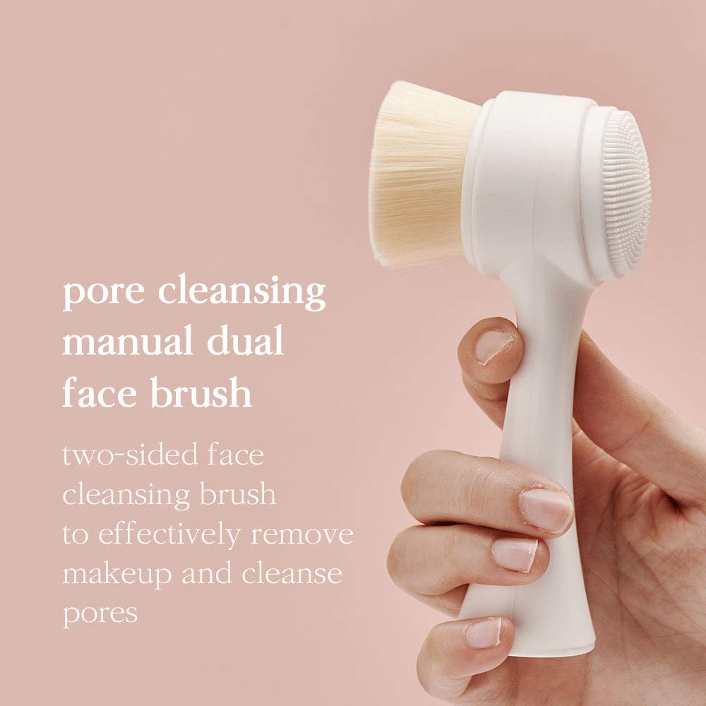 NOONI Marshmallow Whip Maker & Pore Cleansing Tool - Dual Brush Facial Massager with Soft Bristles & Silicone | Exfoliator for Deep Cleansing & Skin Care | Perfect for Daily Facial Routine & Spa Treatments